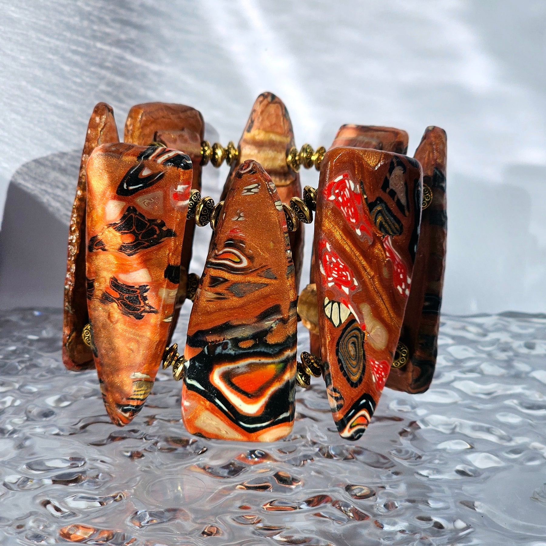BOLD EARTH ENERGY – POLYMER CLAY STATEMENT BANGLE