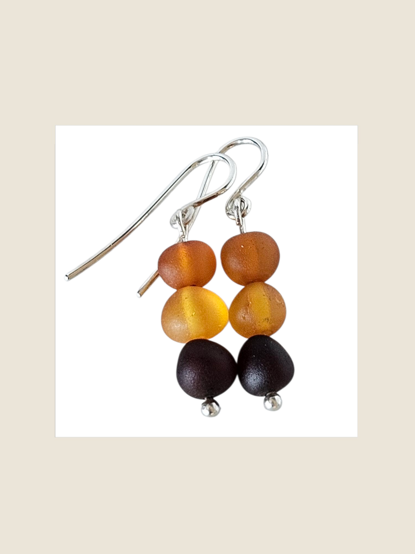 Raw Baltic Amber Bead Earrings