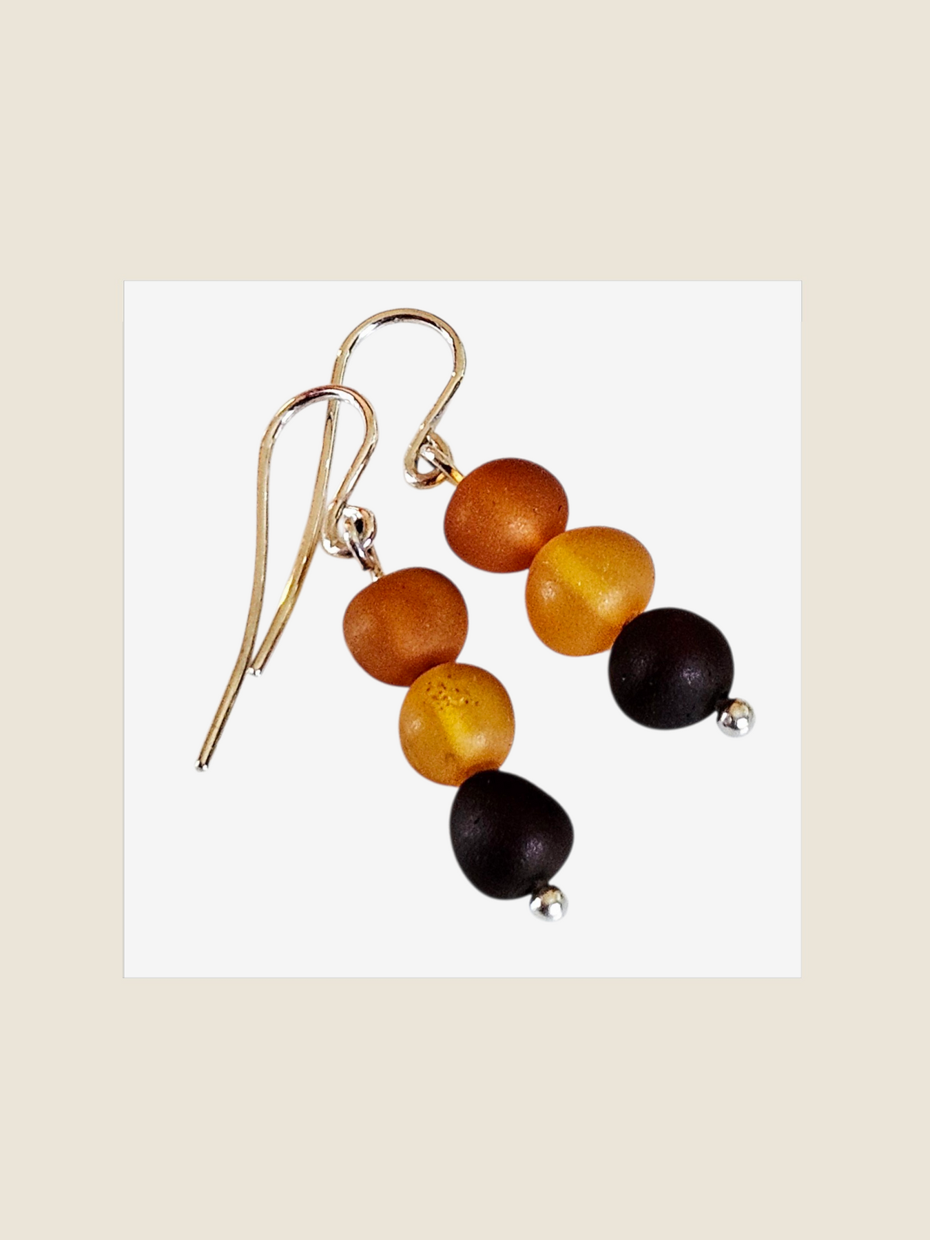 Raw Baltic Amber Bead Earrings