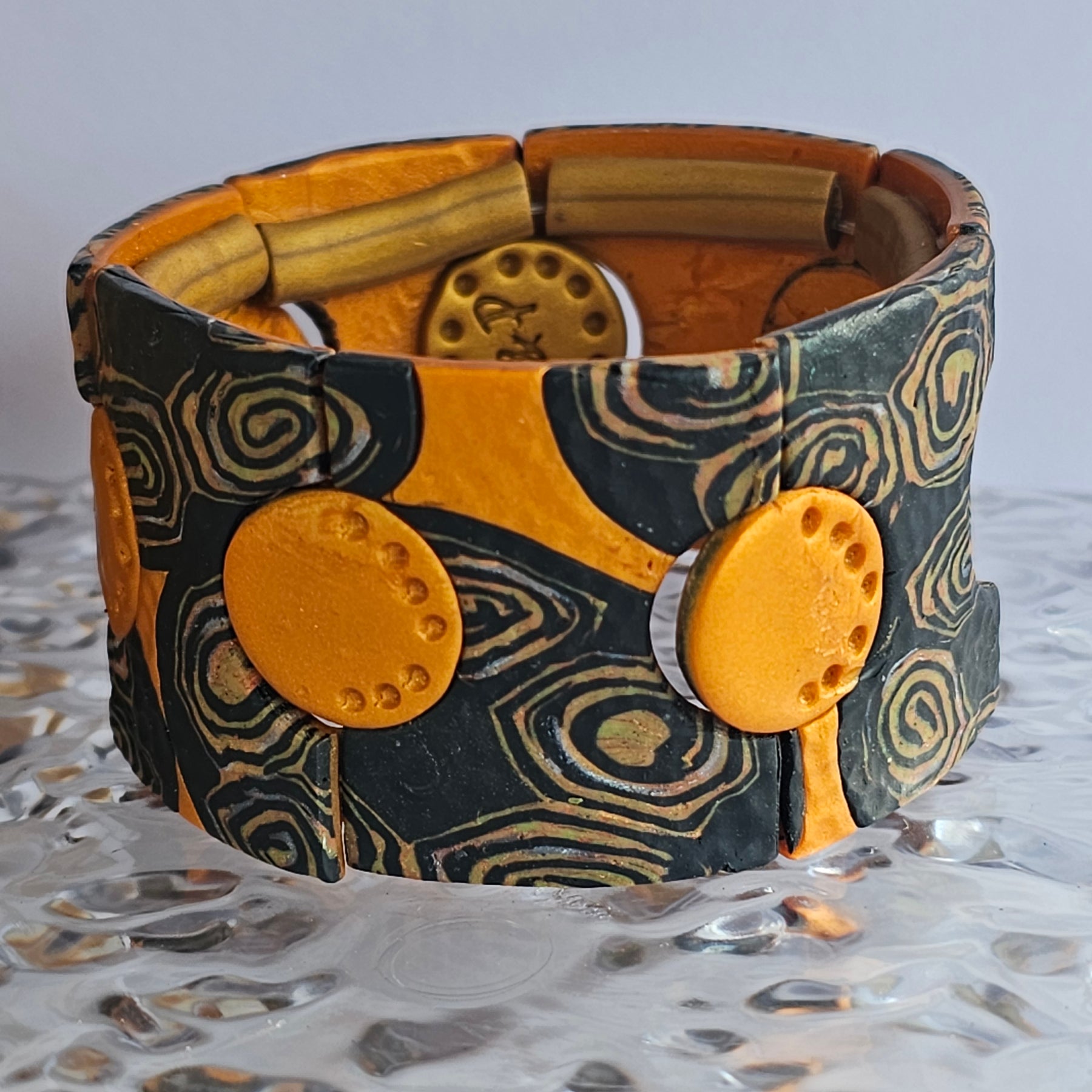 SOLAR SWIRL - STRETCH POLYMER CLAY BRACELET