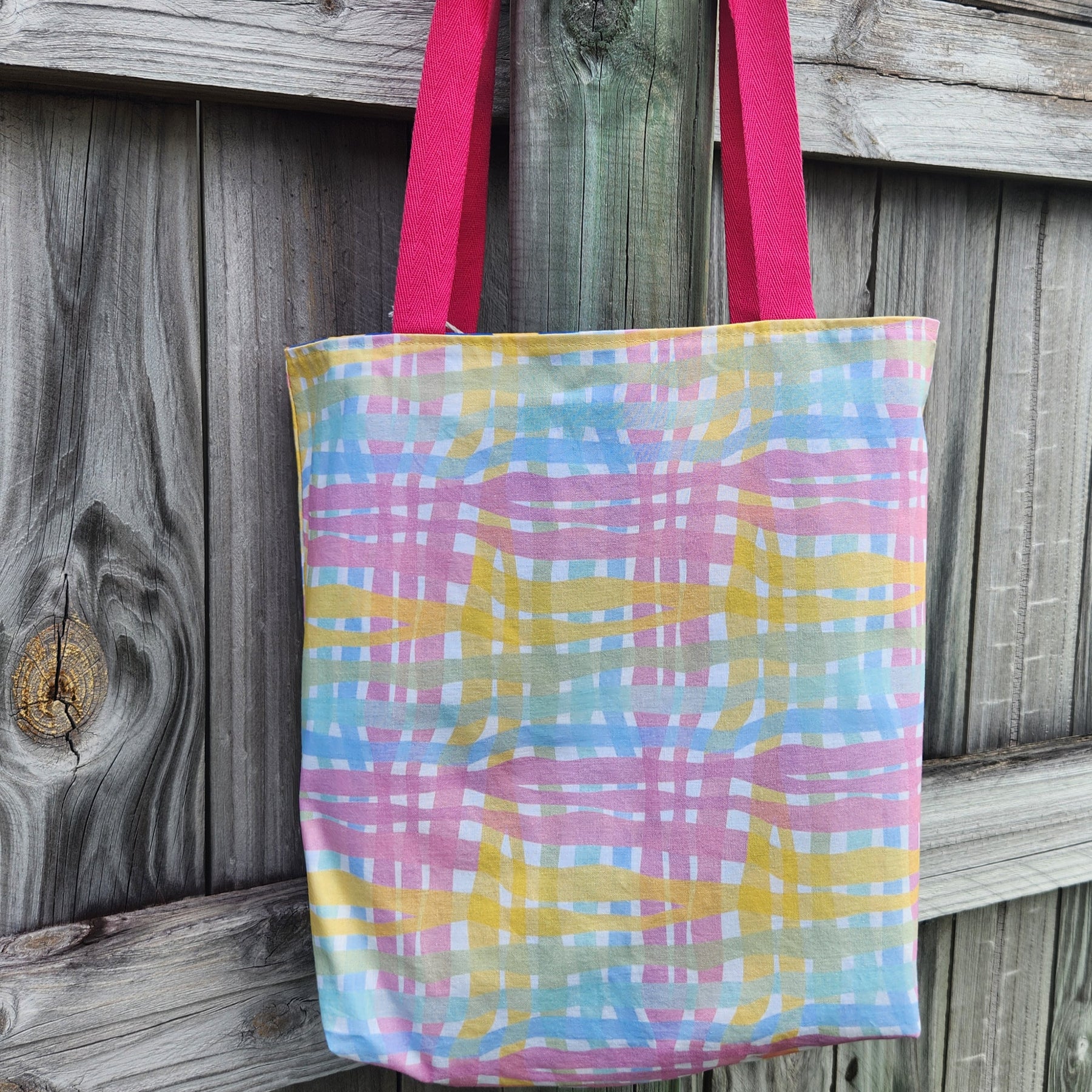 Abstract Floral Reversible Medium Tote Bag