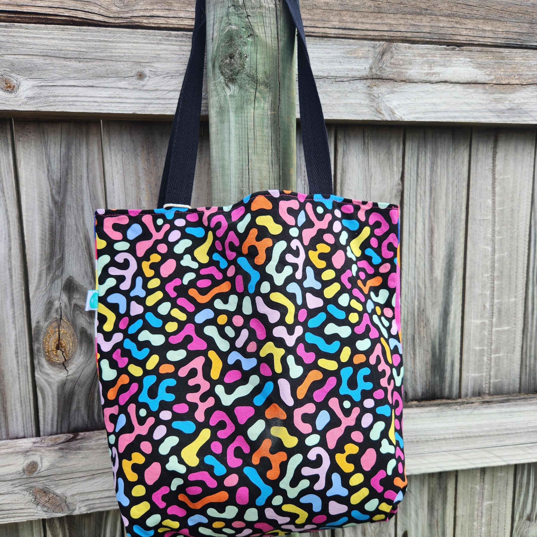 Bright Abstract Shapes Reversible Medium Tote Bag