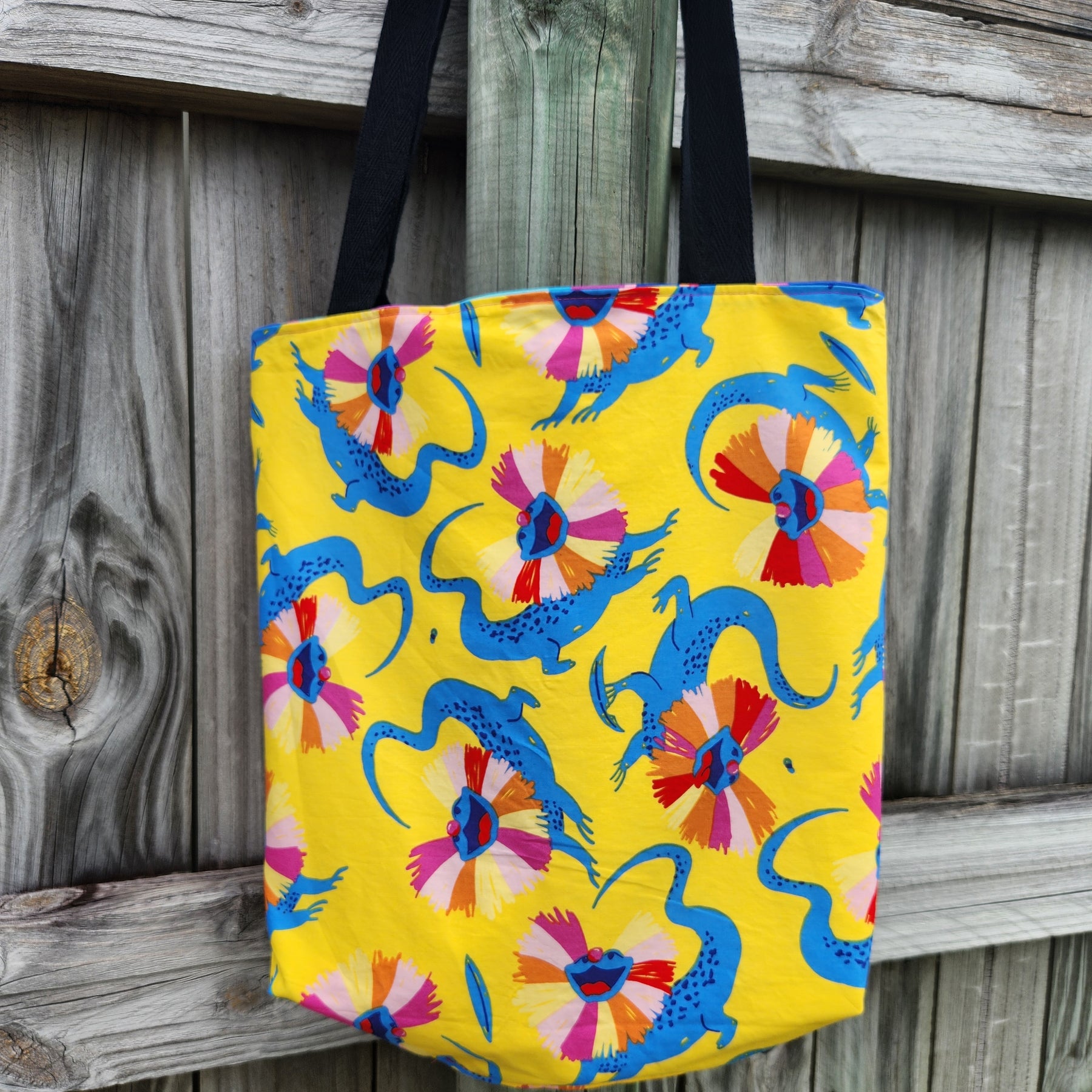 Bright Abstract Shapes Reversible Medium Tote Bag