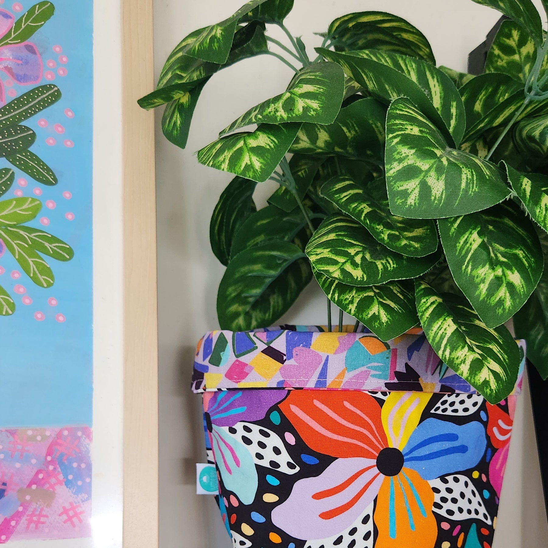 Bright Colours Flowers Fabric Plant Cover