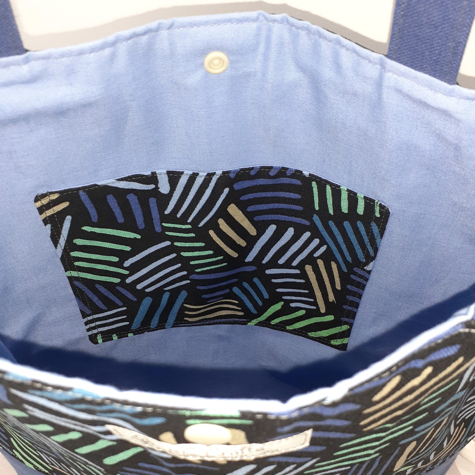 Geometric Blues - Medium Sized Tote
