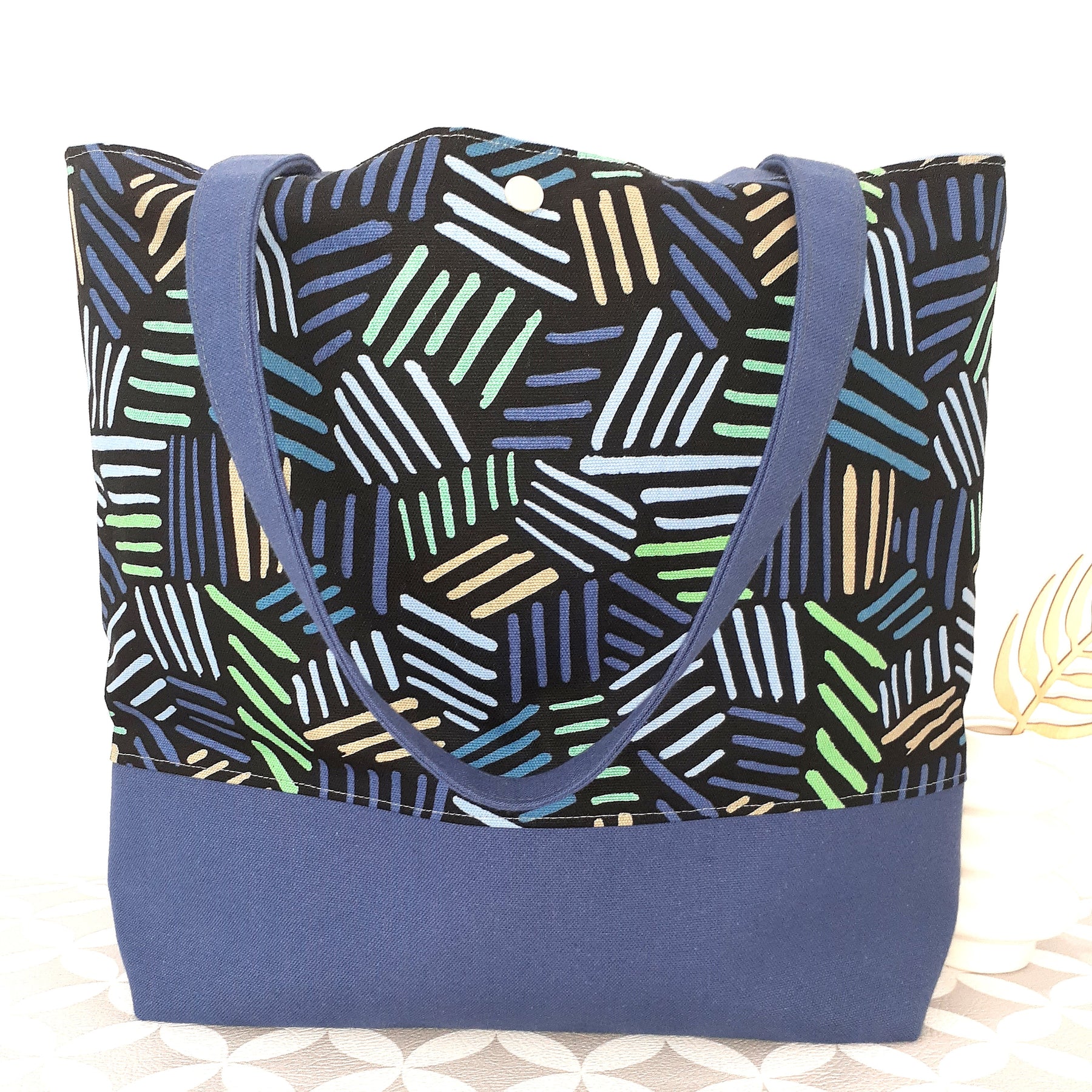 Geometric Blues - Medium Sized Tote