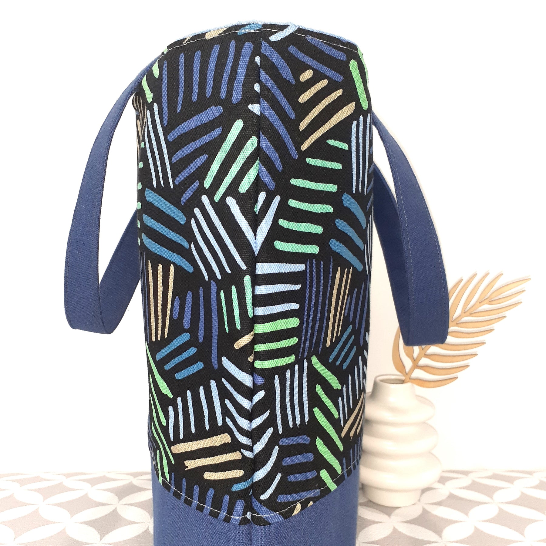 Geometric Blues - Medium Sized Tote