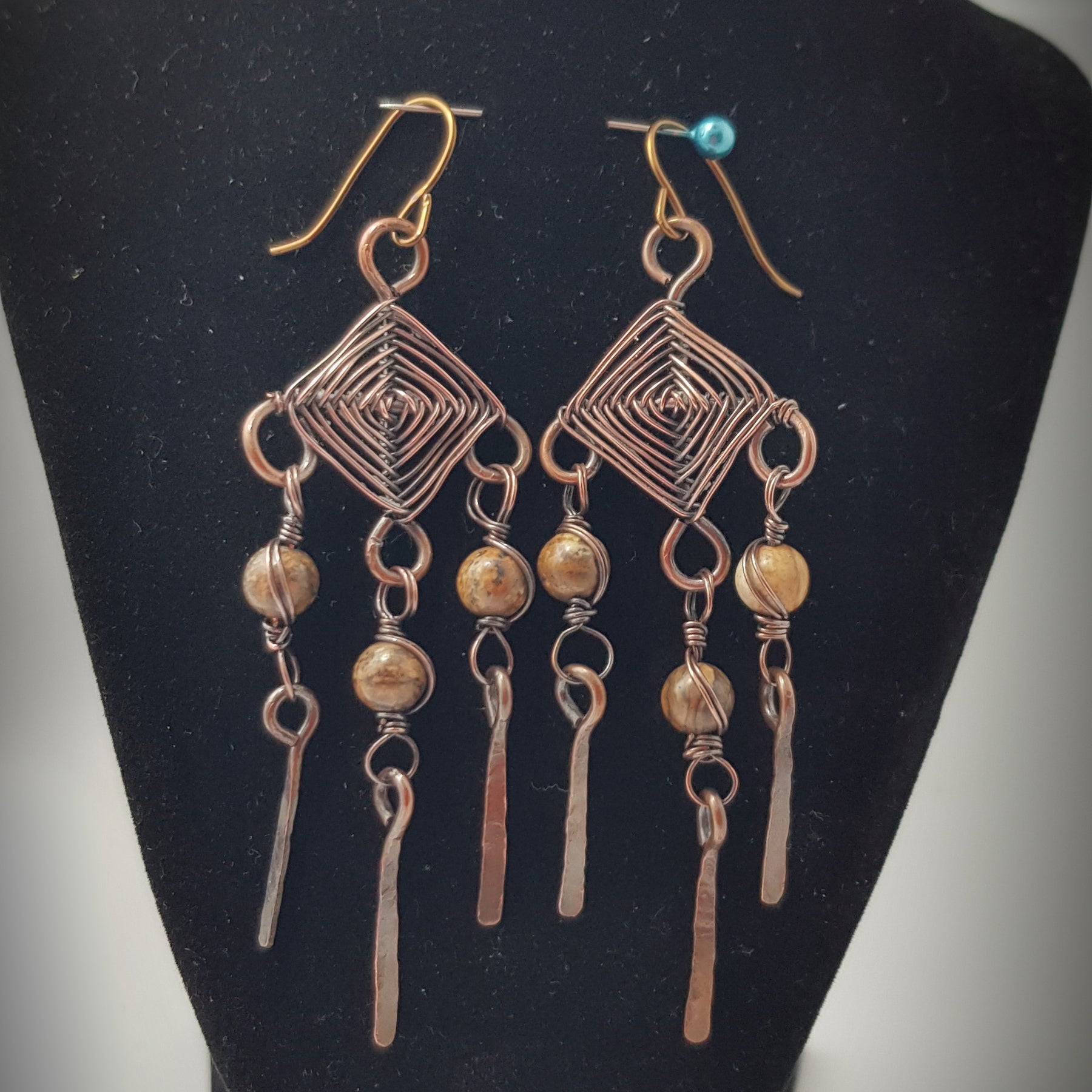 copper woven square linked bracelet #656 AM/B