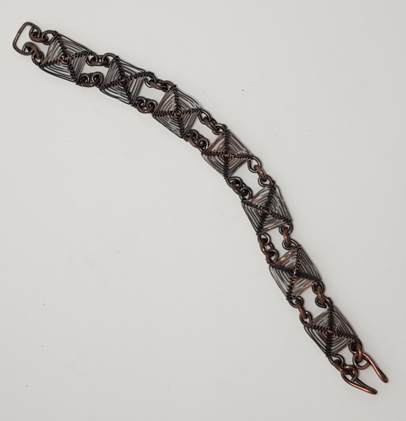 copper woven square linked bracelet #656 AM/B