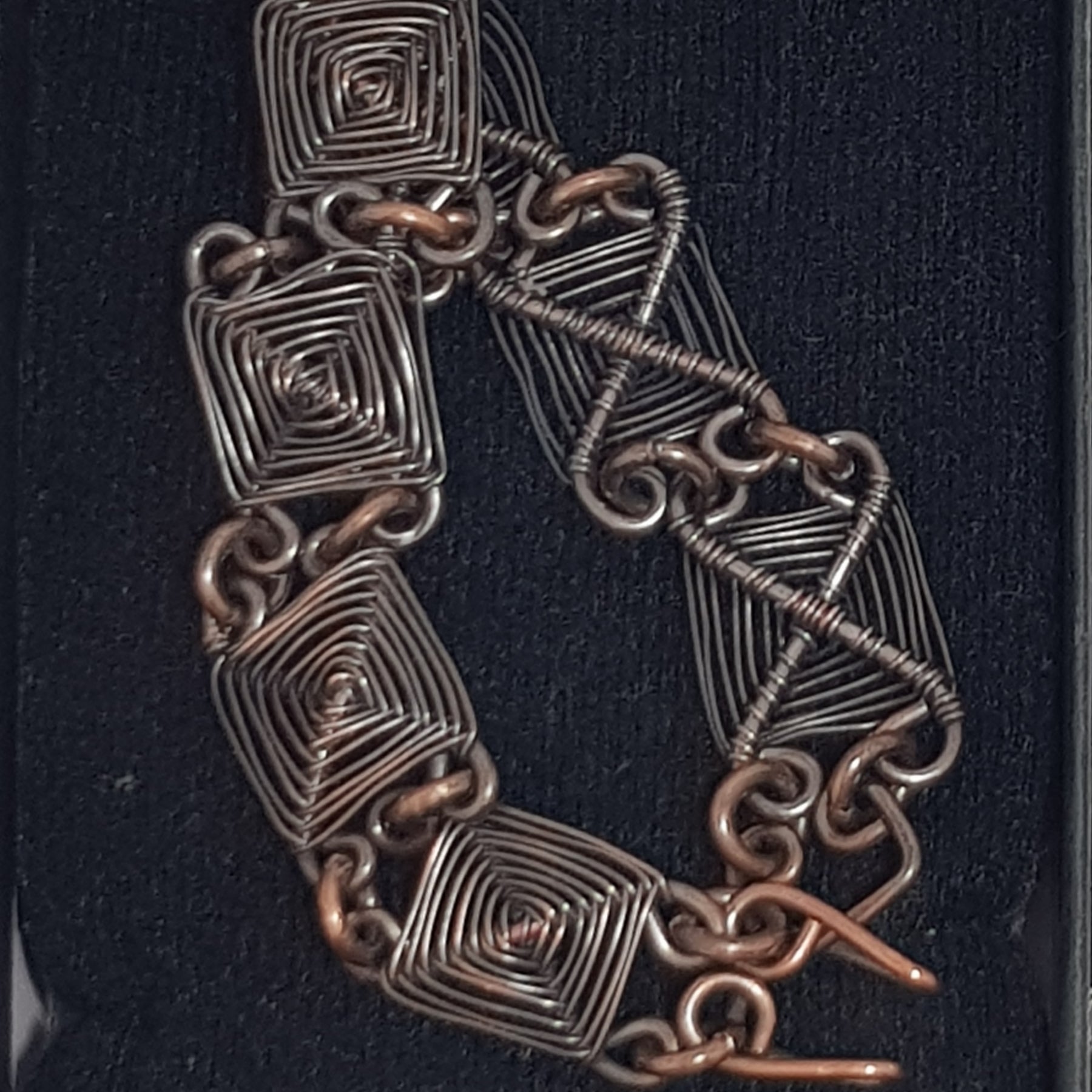 copper woven square linked bracelet #656 AM/B