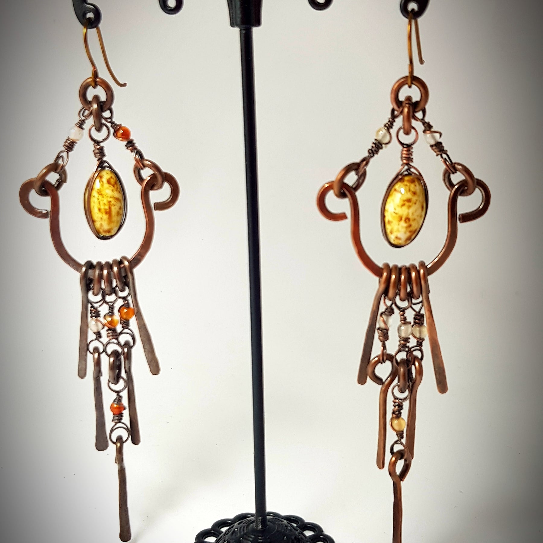 Exotic chandelier style earrings, #653 AM/E