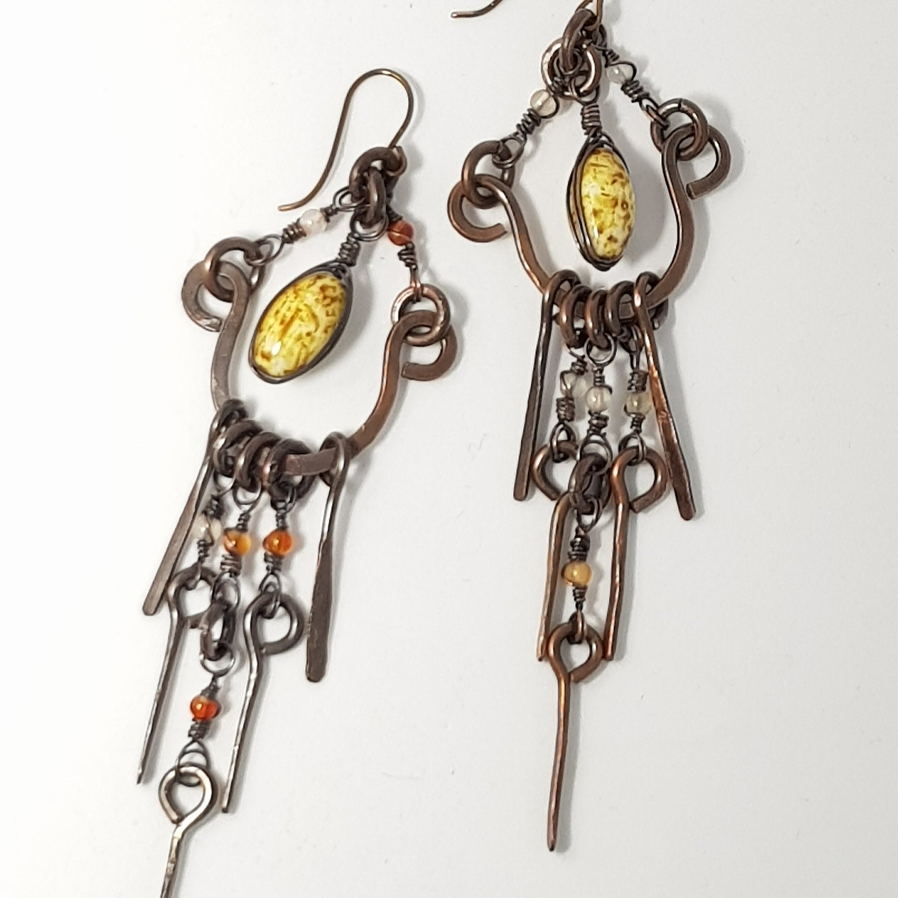 Exotic chandelier style earrings, #653 AM/E