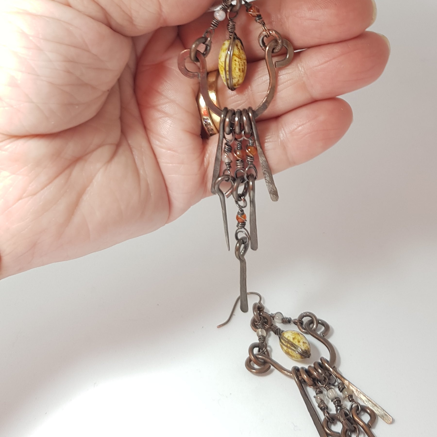 Exotic chandelier style earrings, #653 AM/E