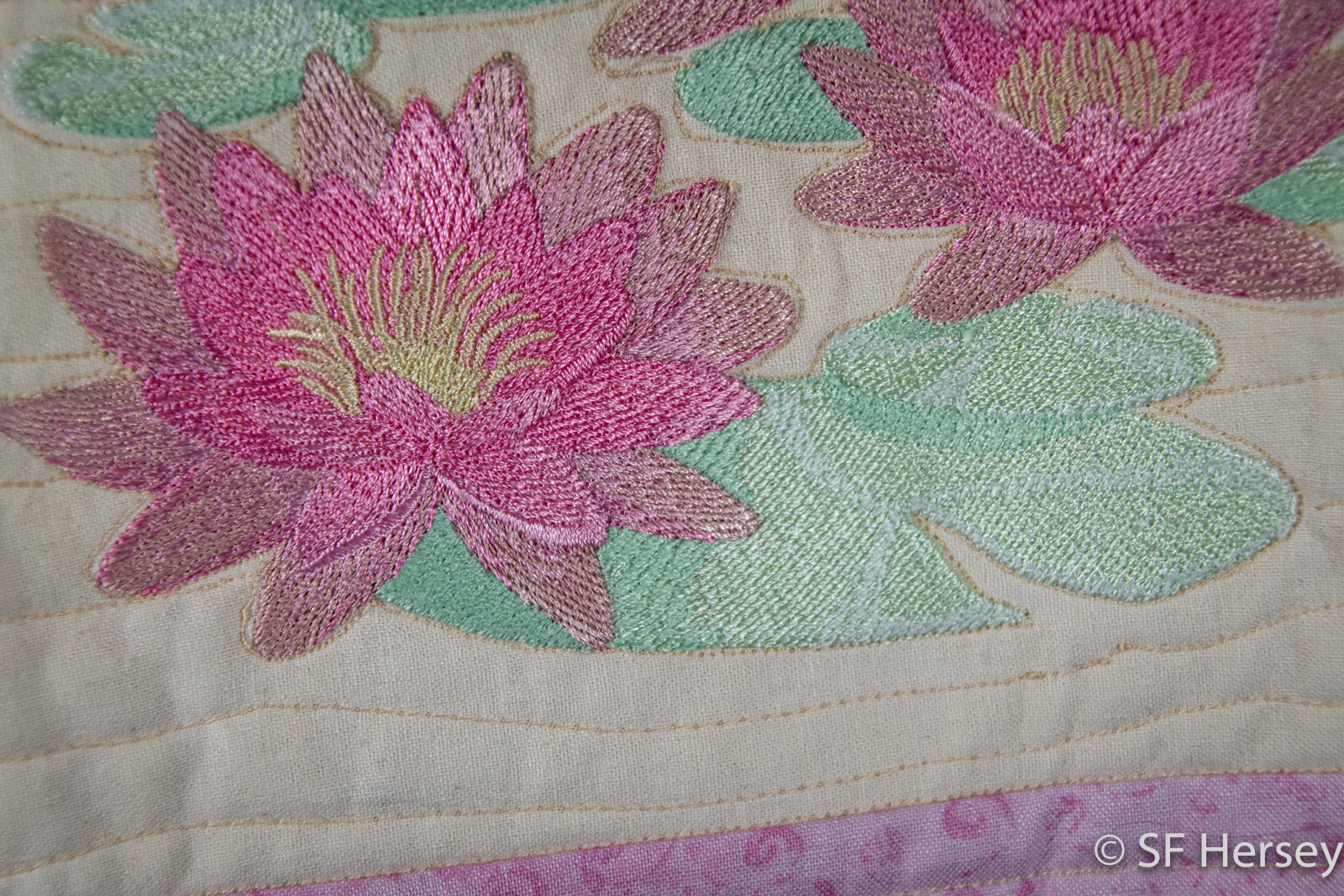 The Very Pink, Unique Shoulder Bag with Waterlilies