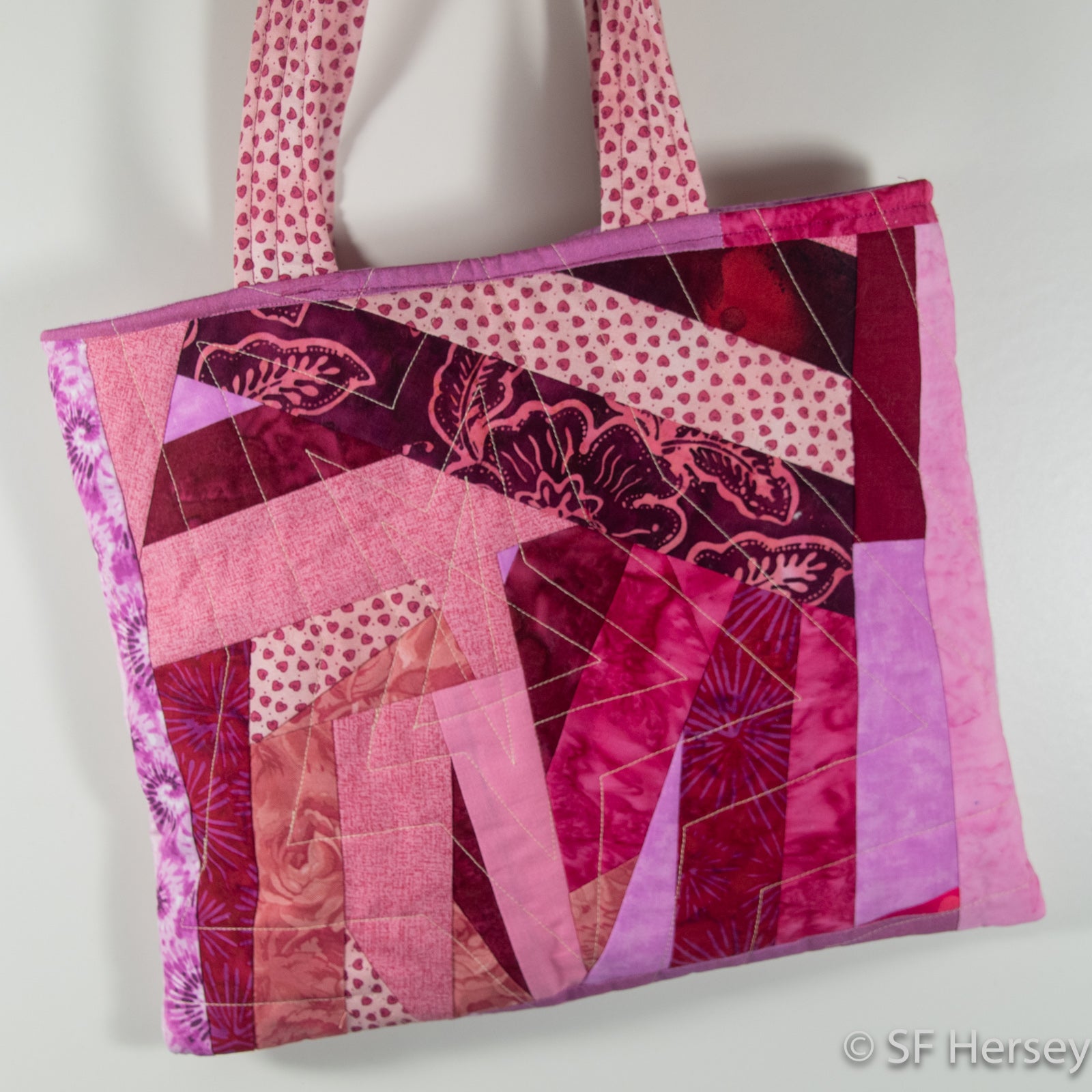 The Very Pink, Unique Shoulder Bag with Waterlilies