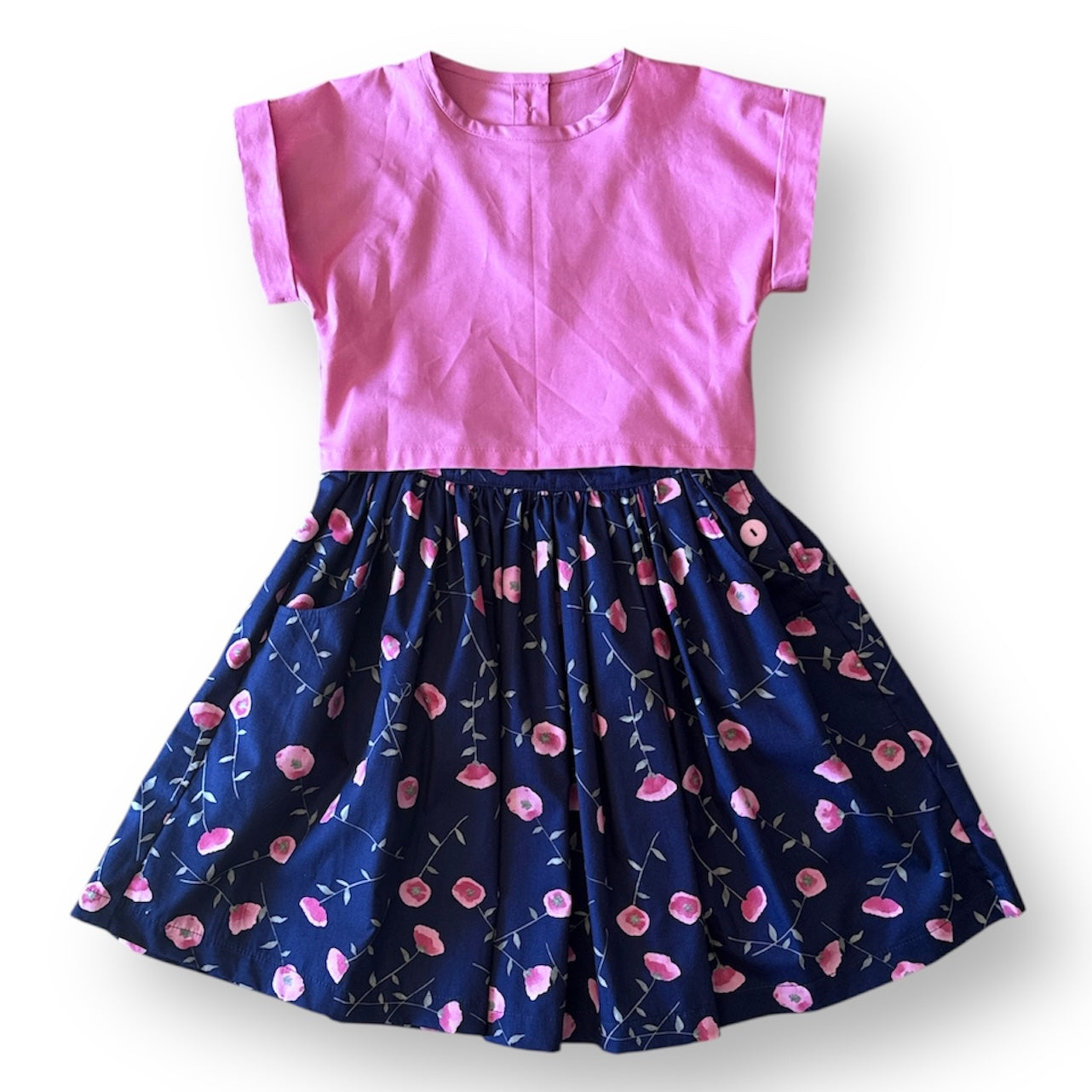 Arabella Girls Skirt and Top Set - Pink, Navy Floral - SIZES 5 & 6