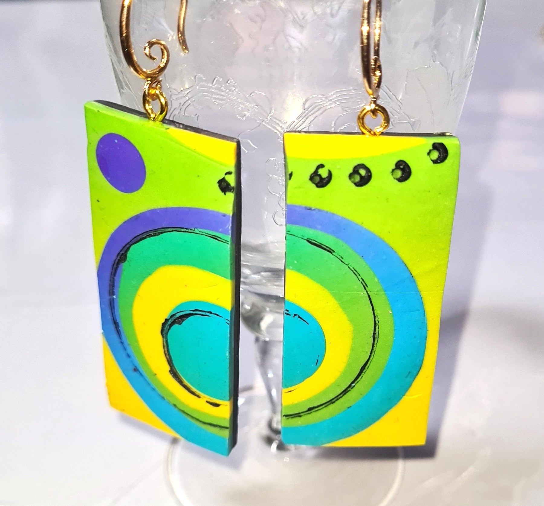 Bold green earrings