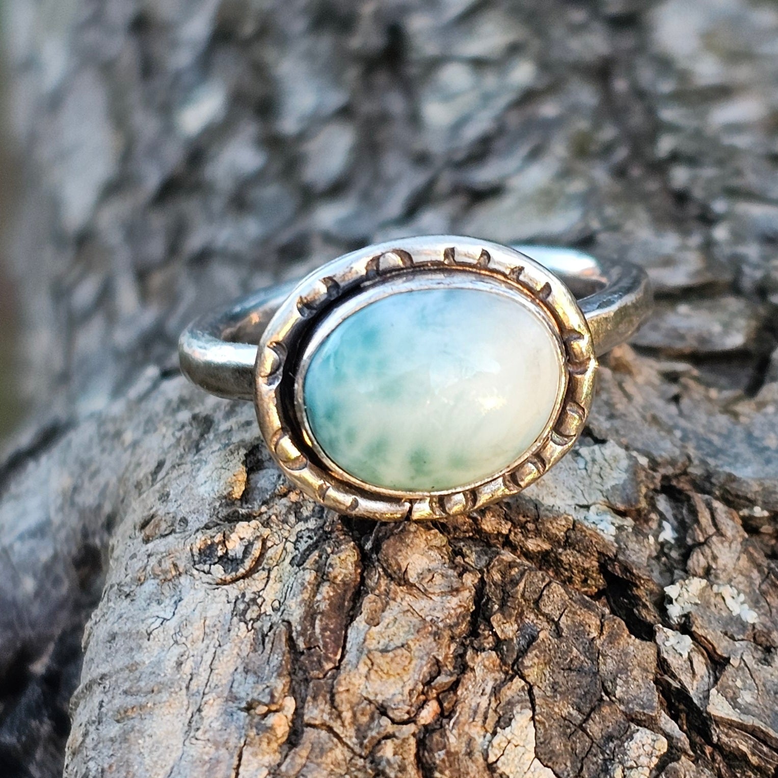Larimar Sterling Silver ring Sz 8