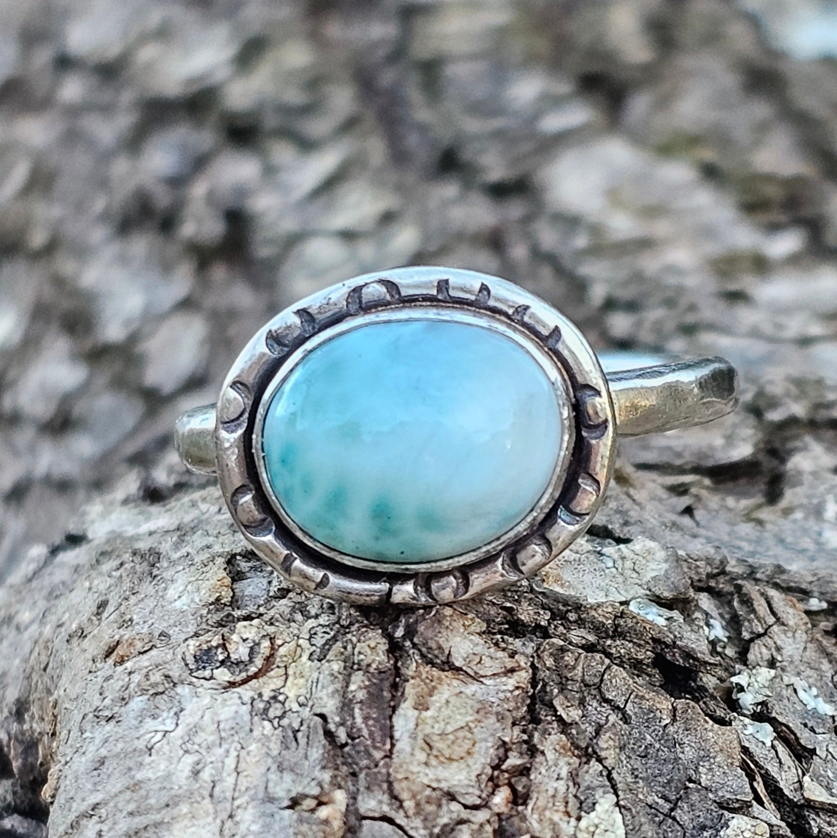 Larimar Sterling Silver ring Sz 8