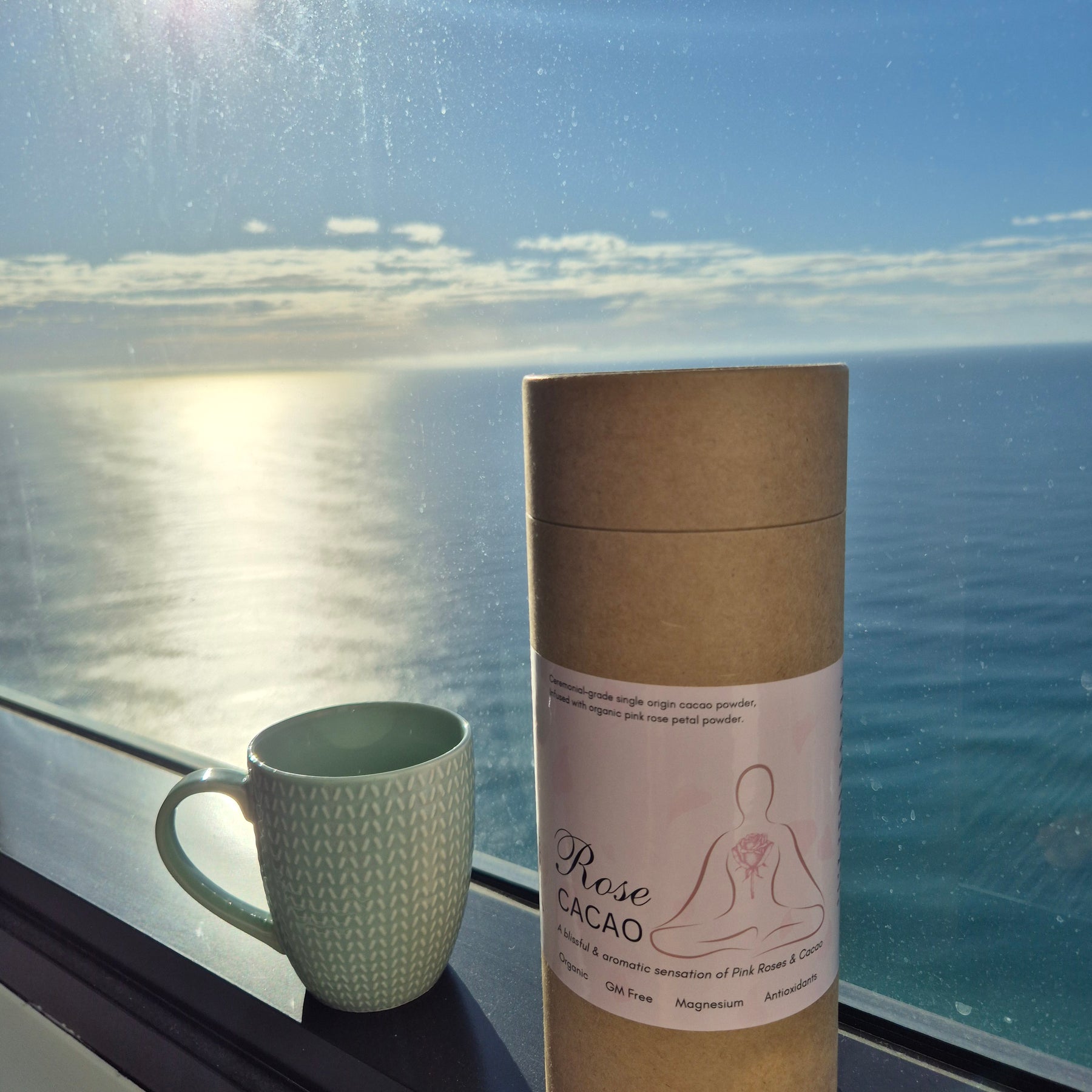 Rose Cacao - Organic Ceremonial-grade Cacao Powder infused with Pink Rose Petal powder