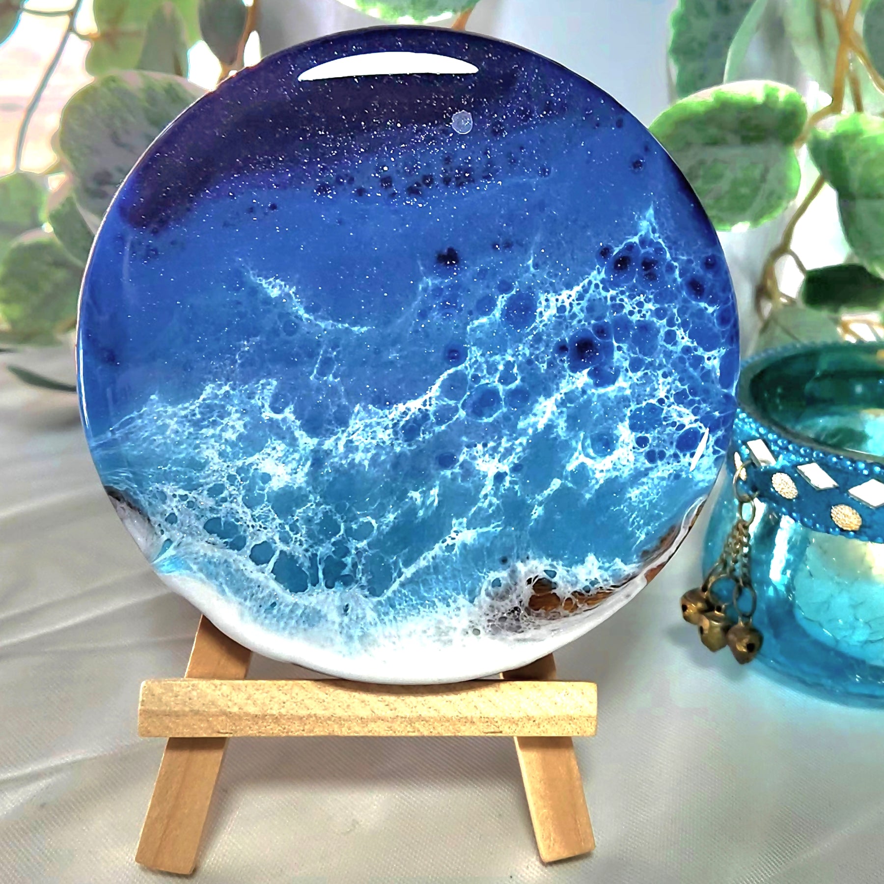 Beach Resin Drink Coasters Set of 4, Epoxy Resin Coasters, Drinkware
