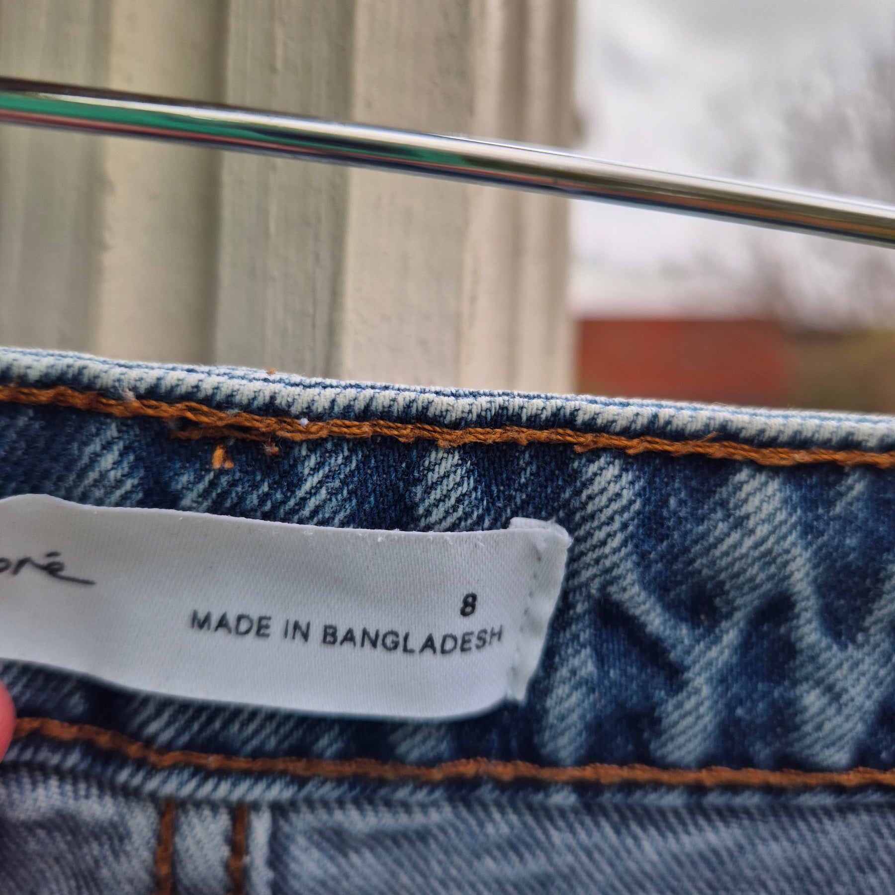 Upcycled, vintage and Unique Denim tiered skirt Size 8