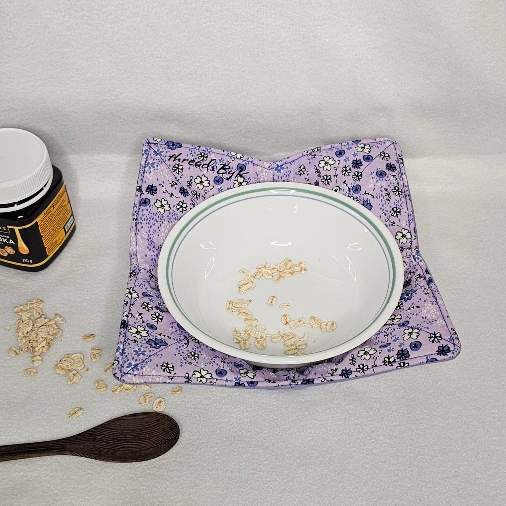 Bowl Cozy - Purple and White Flowers