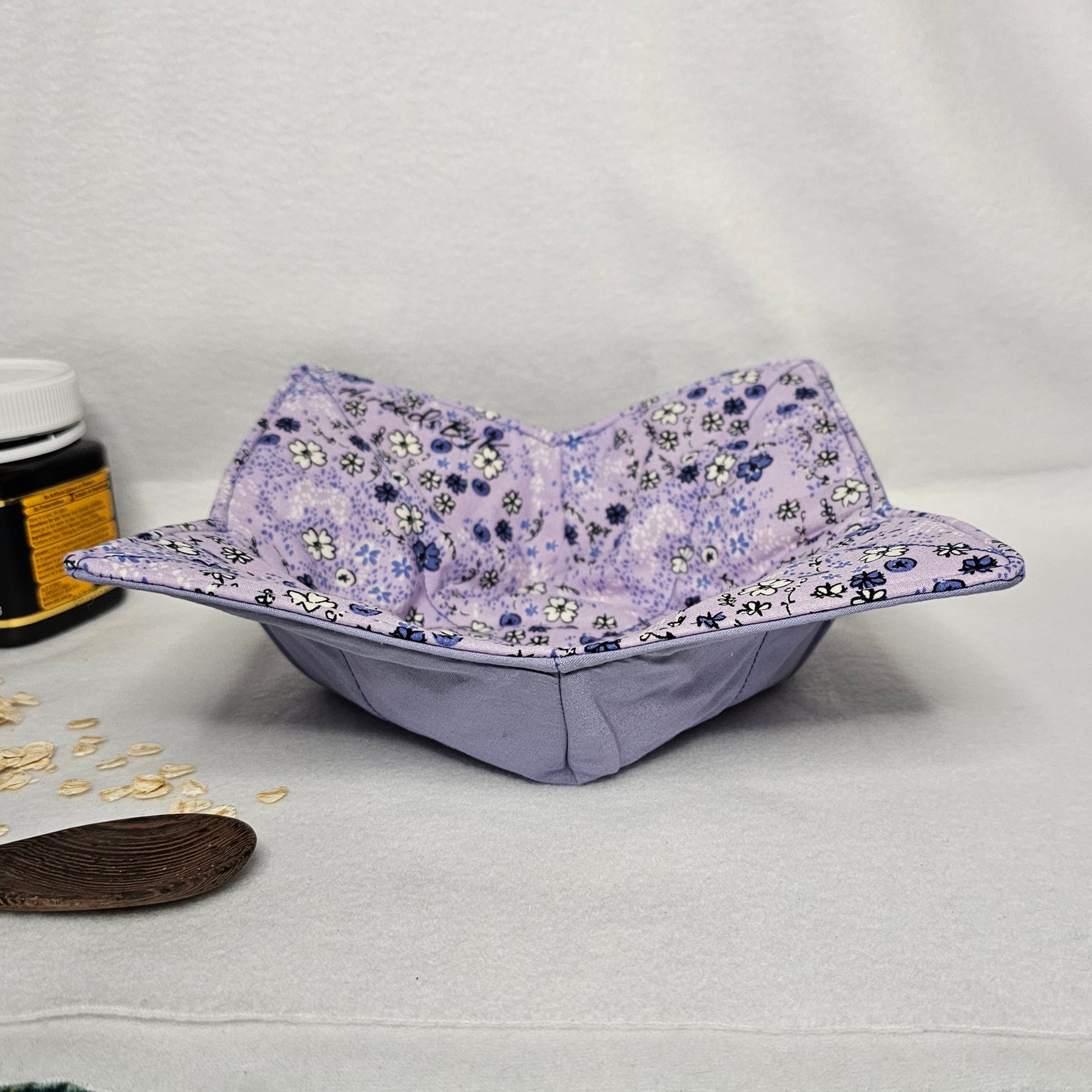 Bowl Cozy - Purple and White Flowers