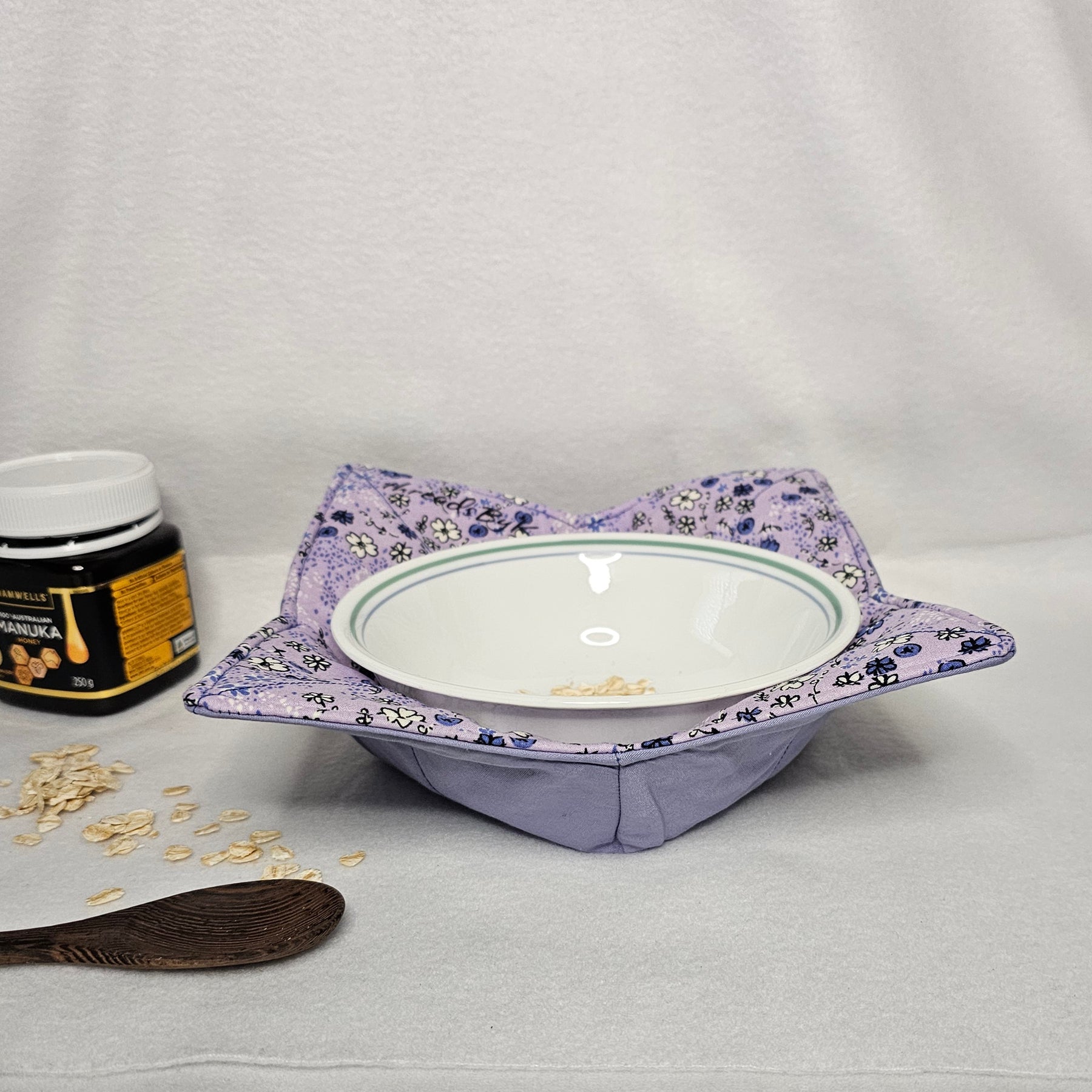 Bowl Cozy - Purple and White Flowers