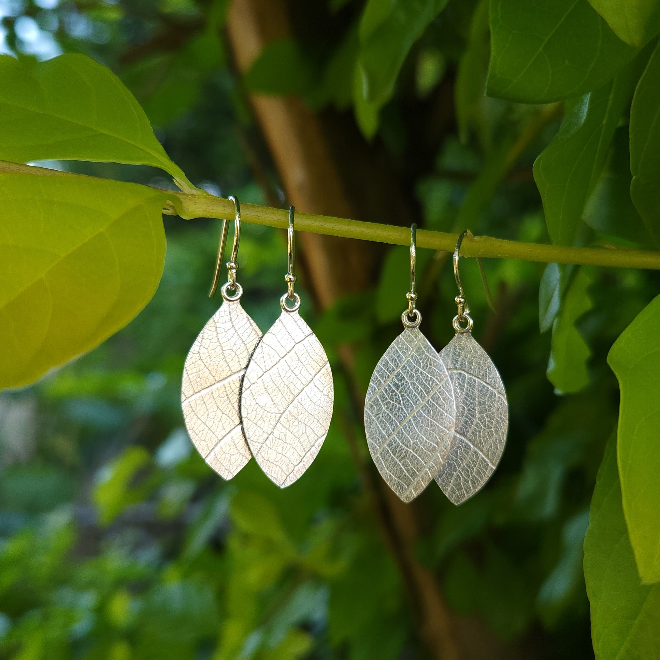 Light as a leaf silver earrings