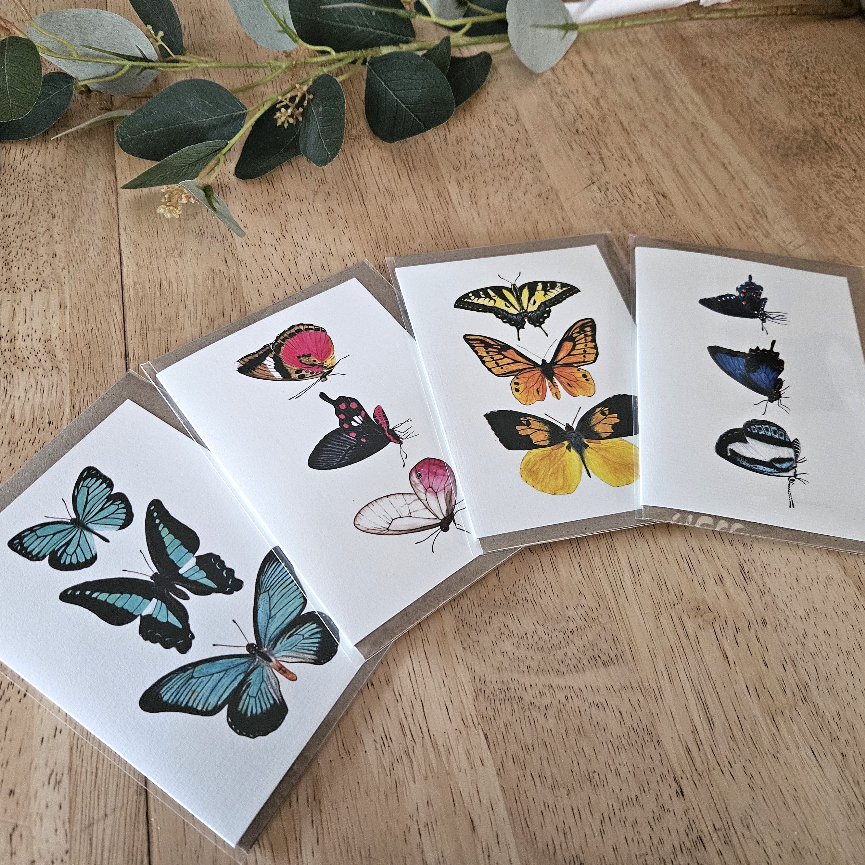 Watercolour Greeting Cards - Butterflies - Set of 4