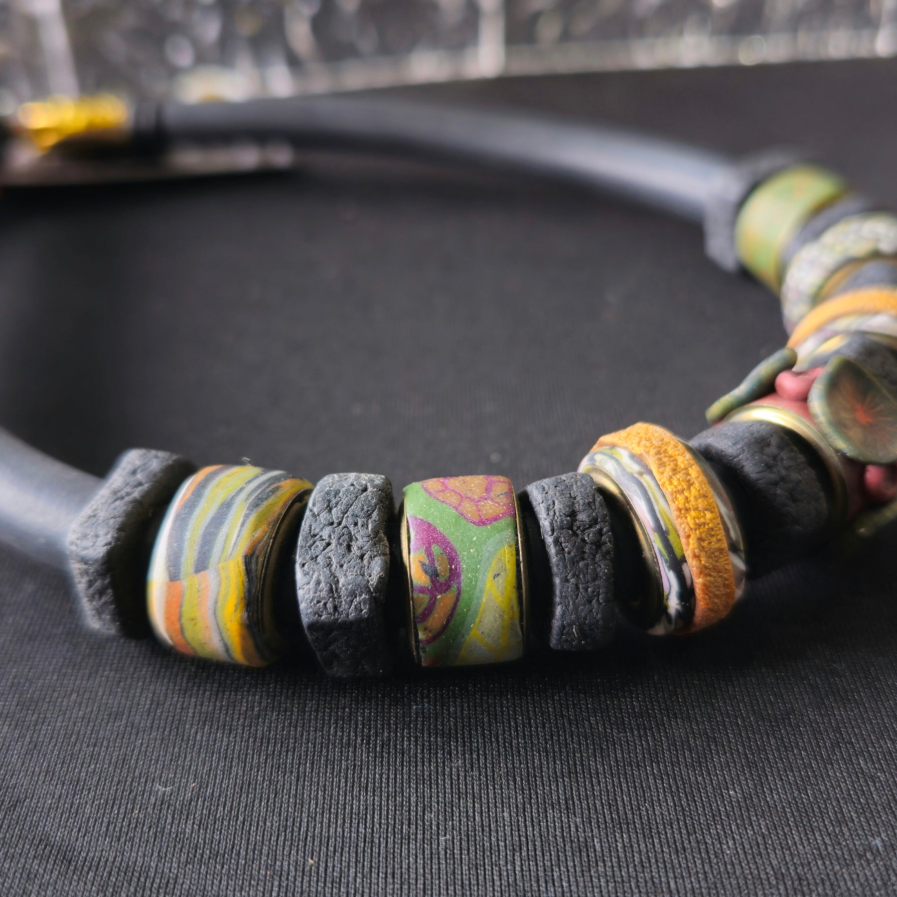 LICHEN AND STONE - POLYMER CLAY CHOKER/NECKLACE