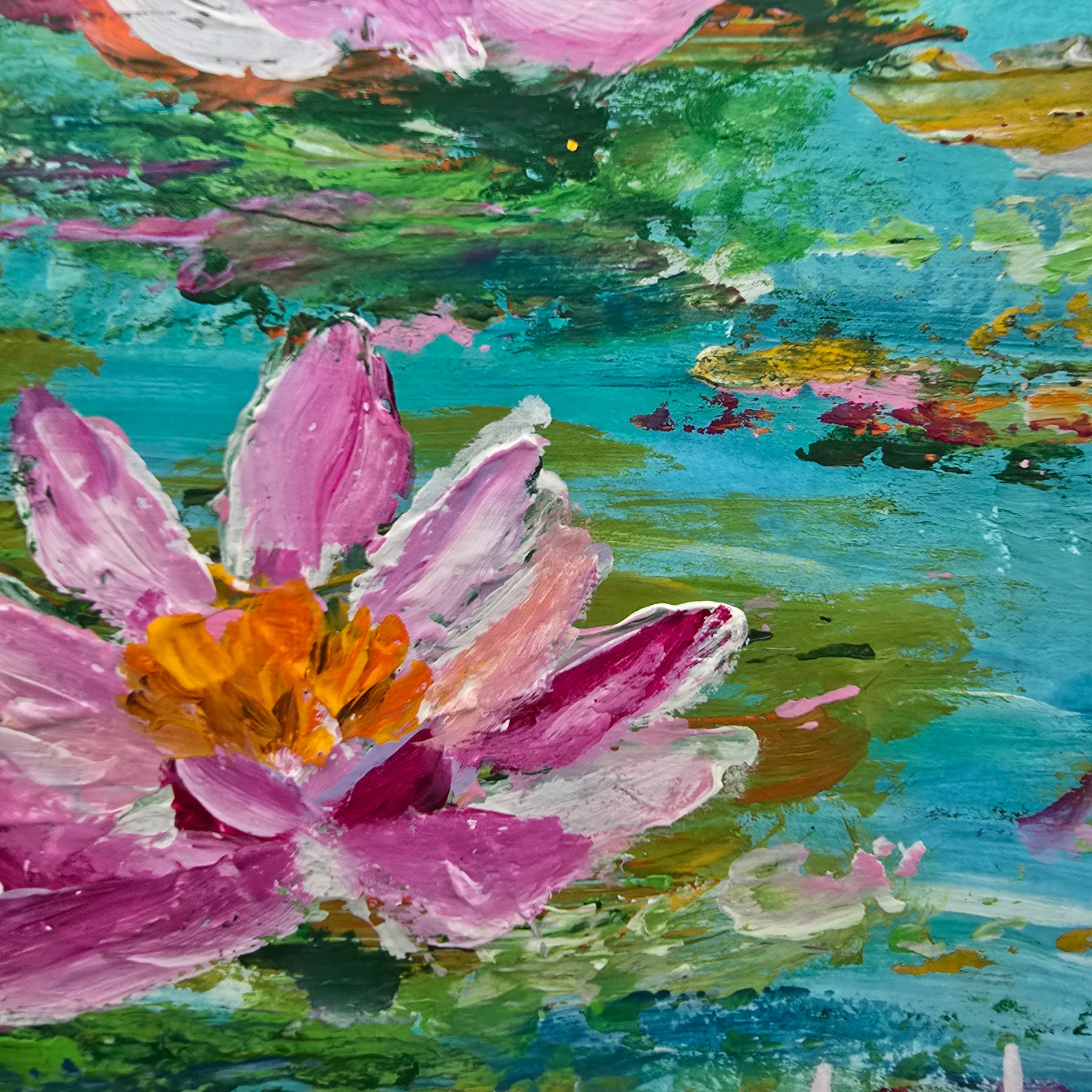 July Birthday - 'Water Lilies' Original Artwork on Watercolour Paper 21 x 29.7cm