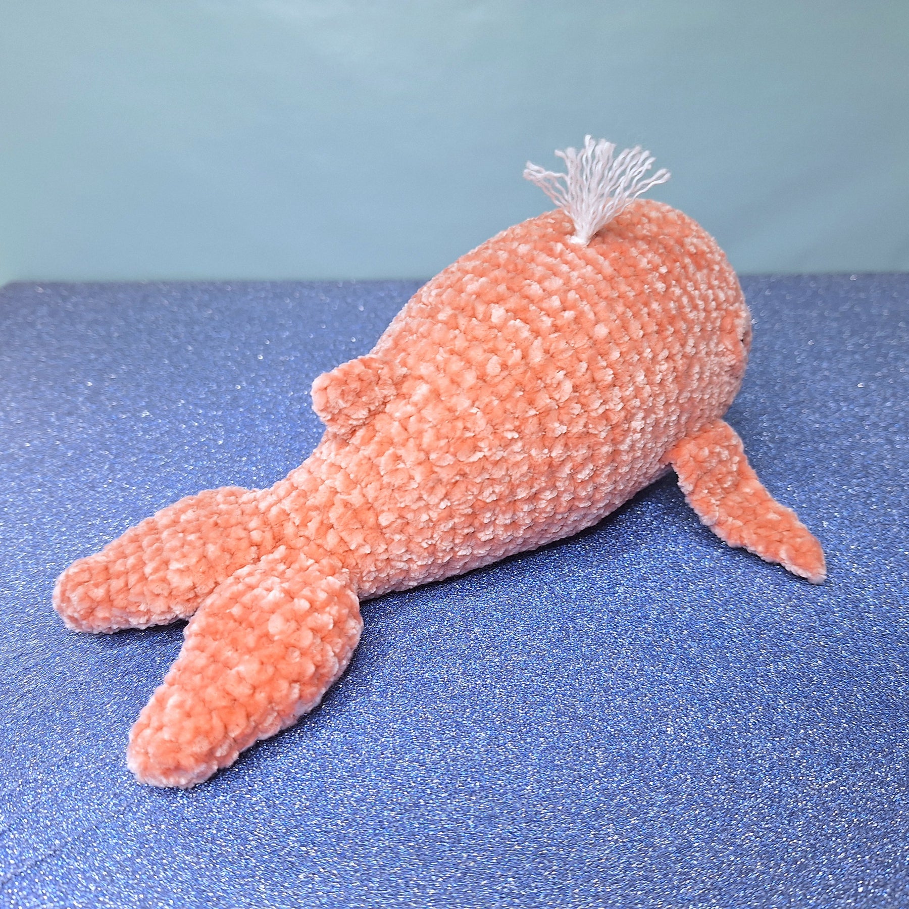 Cuddly, soft crocheted whale