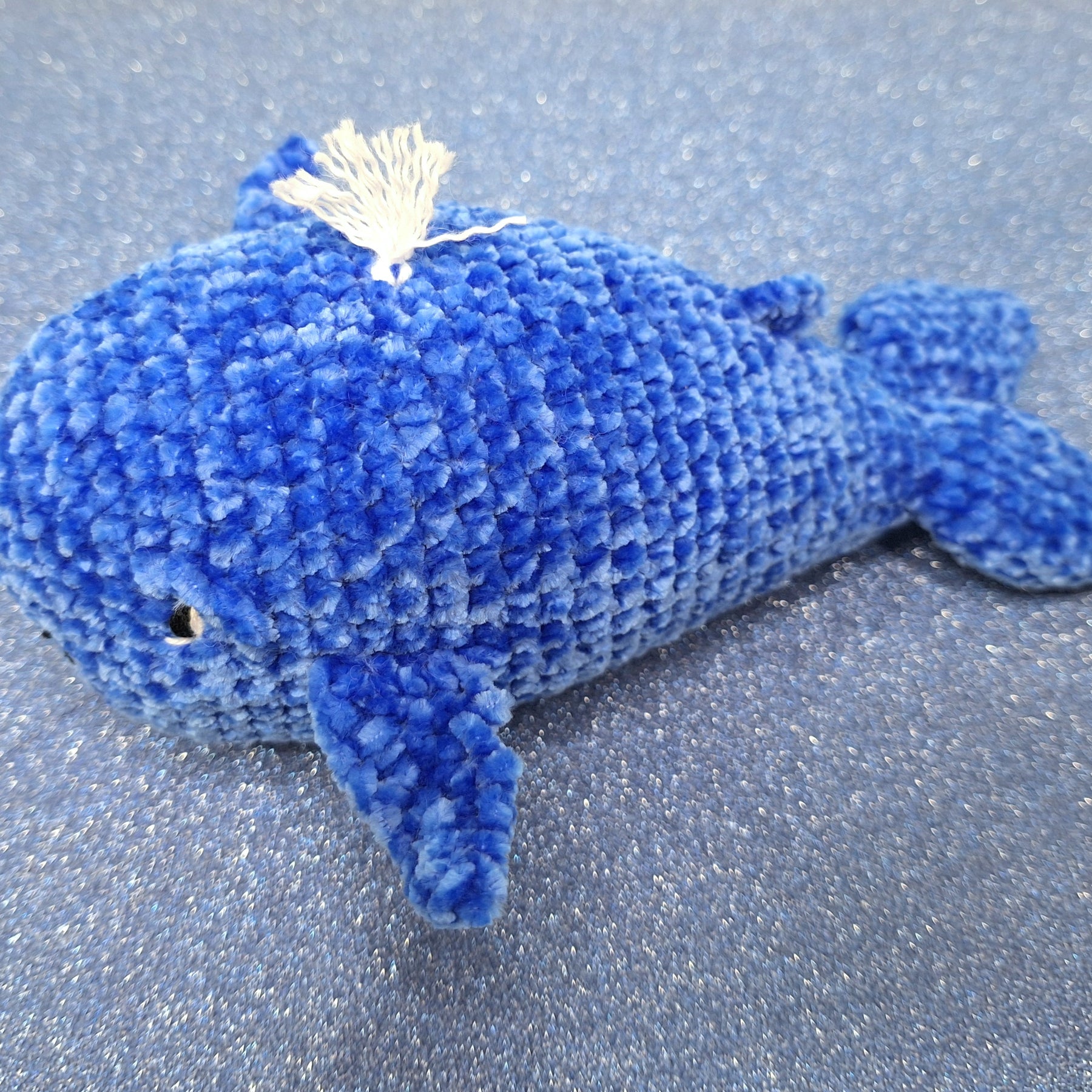 Cuddly, soft crocheted whale