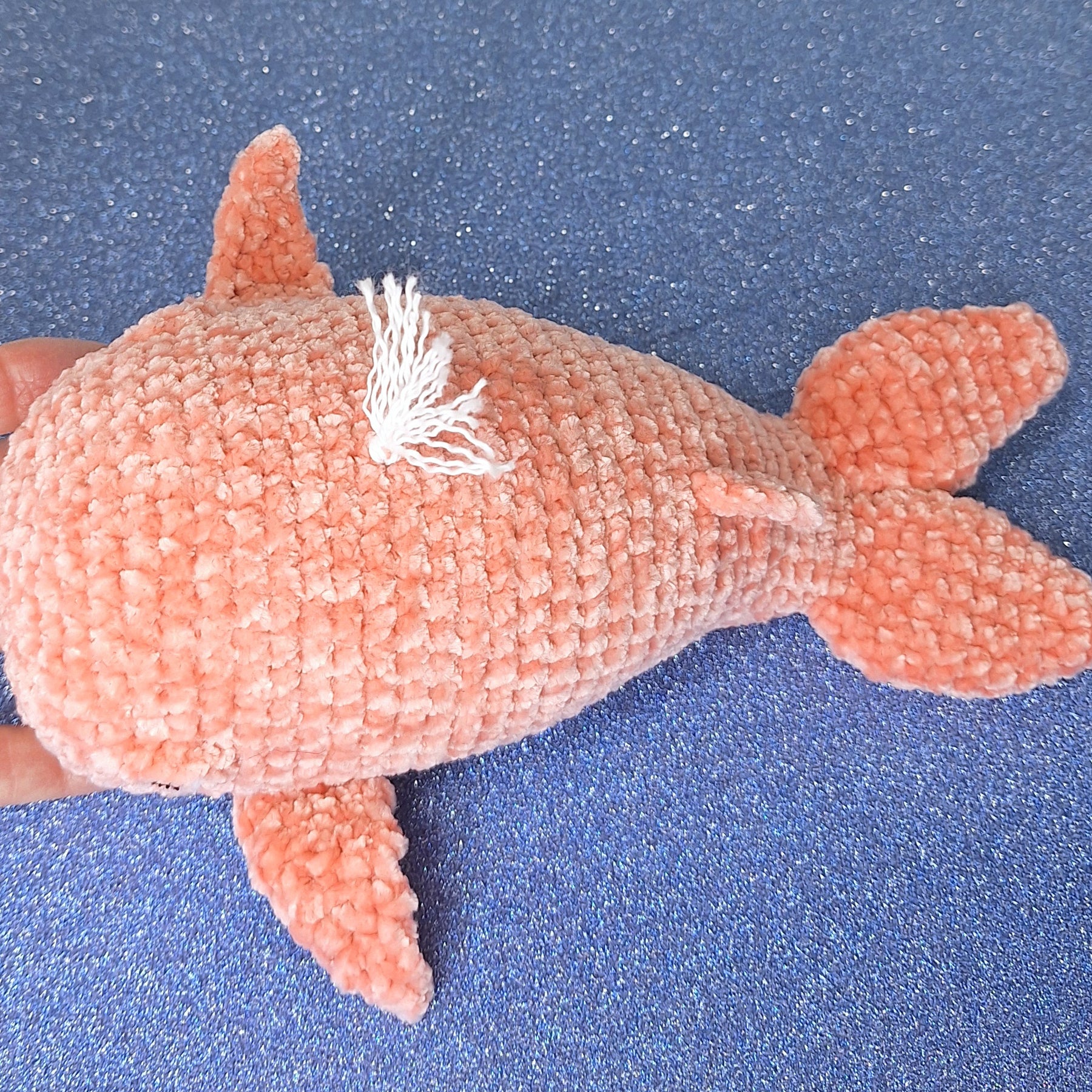 Cuddly, soft crocheted whale