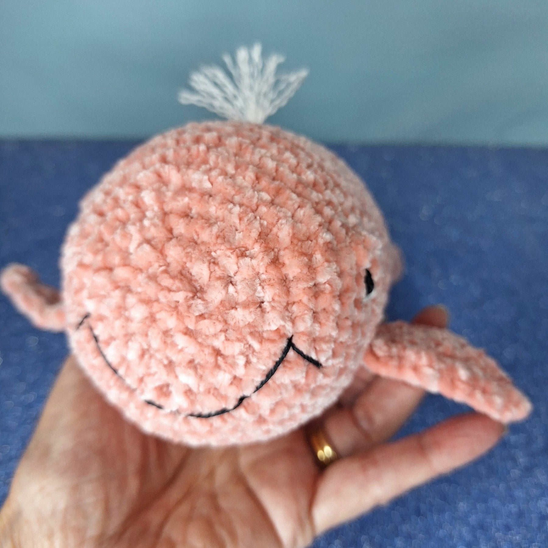 Cuddly, soft crocheted whale
