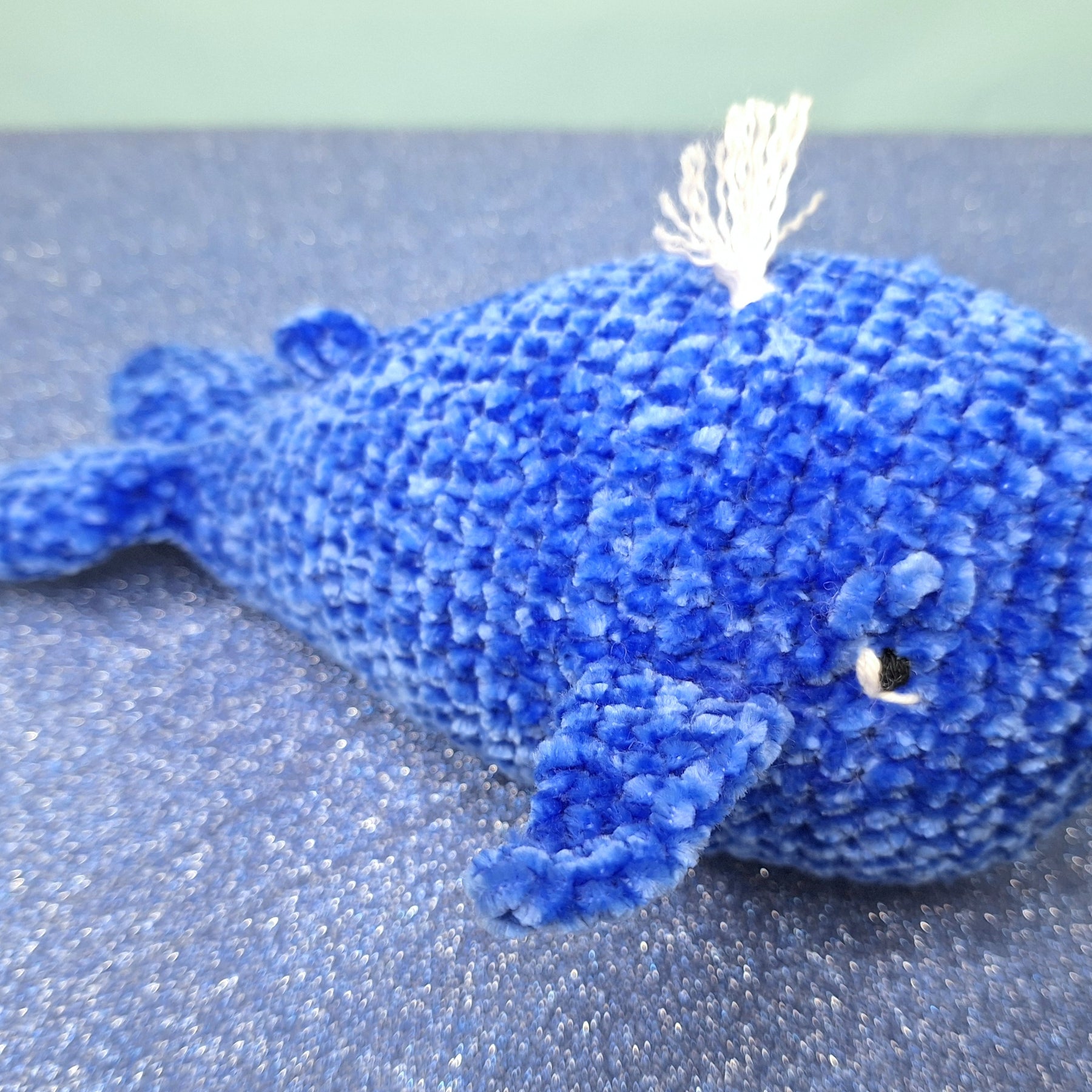 Cuddly, soft crocheted whale