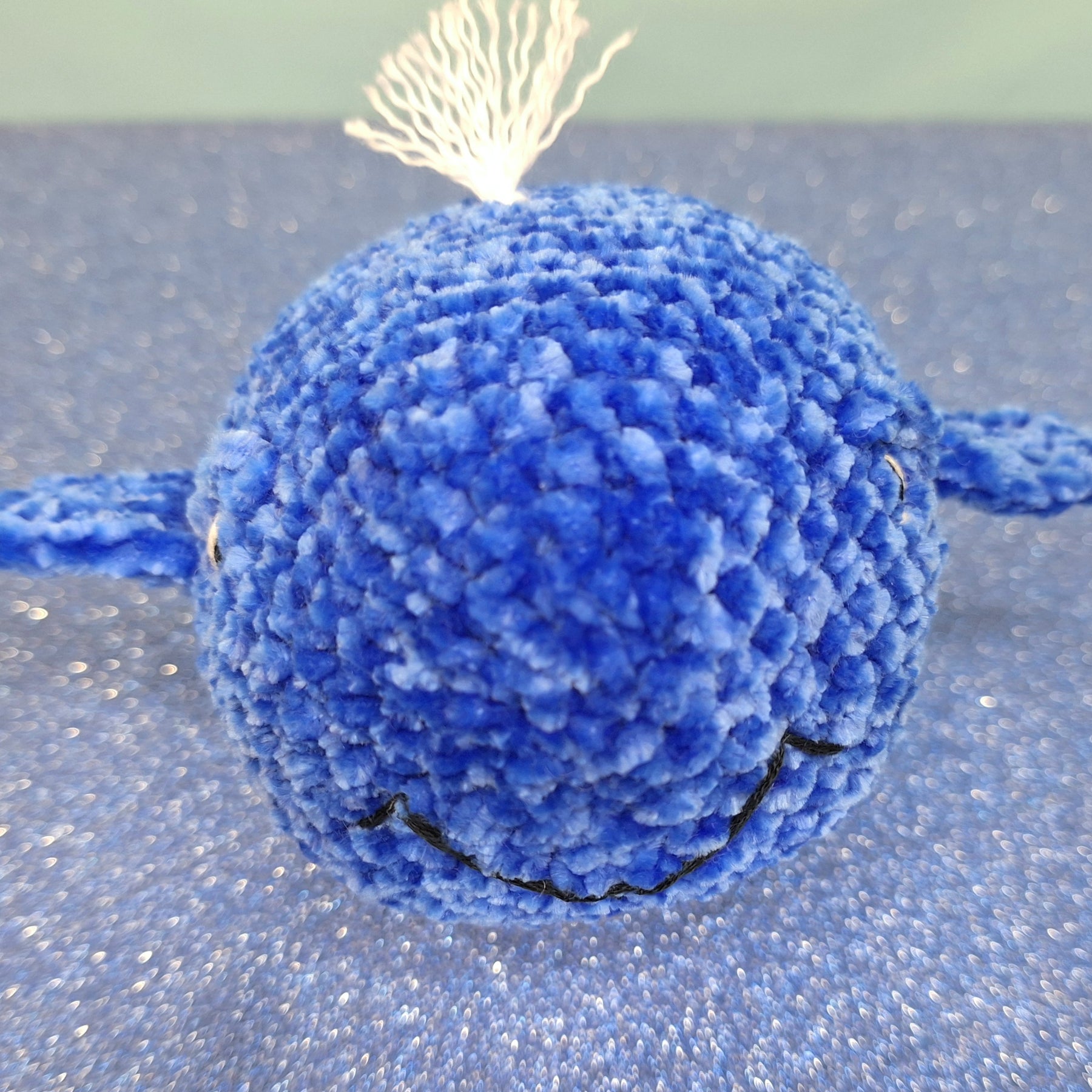 Cuddly, soft crocheted whale