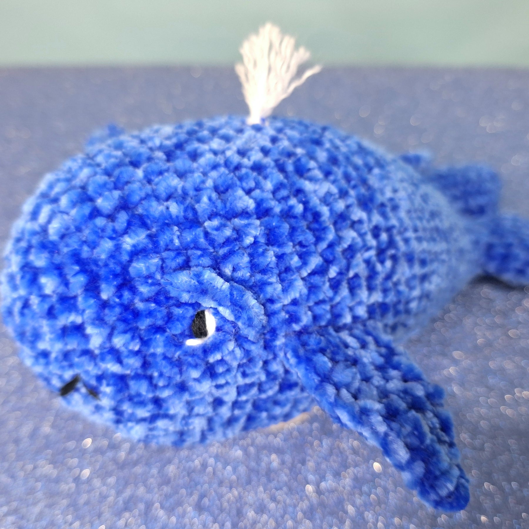 Cuddly, soft crocheted whale