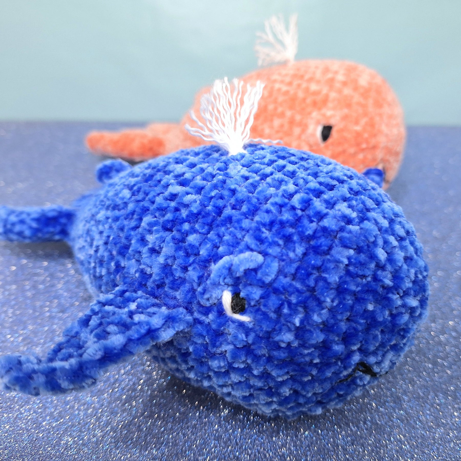 Cuddly, soft crocheted whale