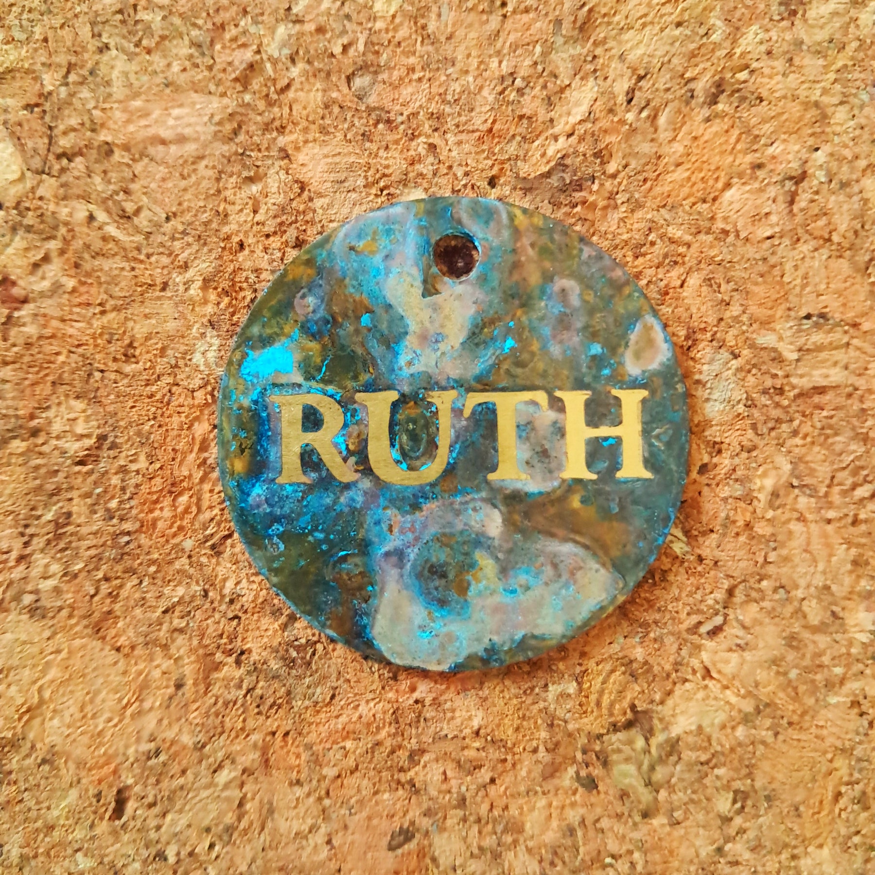 Brass Patina Pet Name Tag