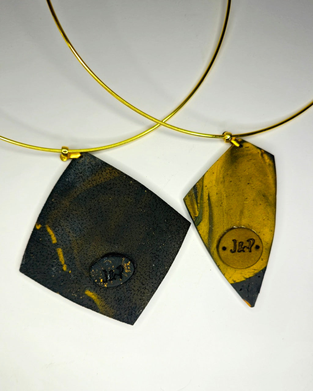 GOLDEN CURRENTS - POLYMER CLAY CHOKER PENDANT