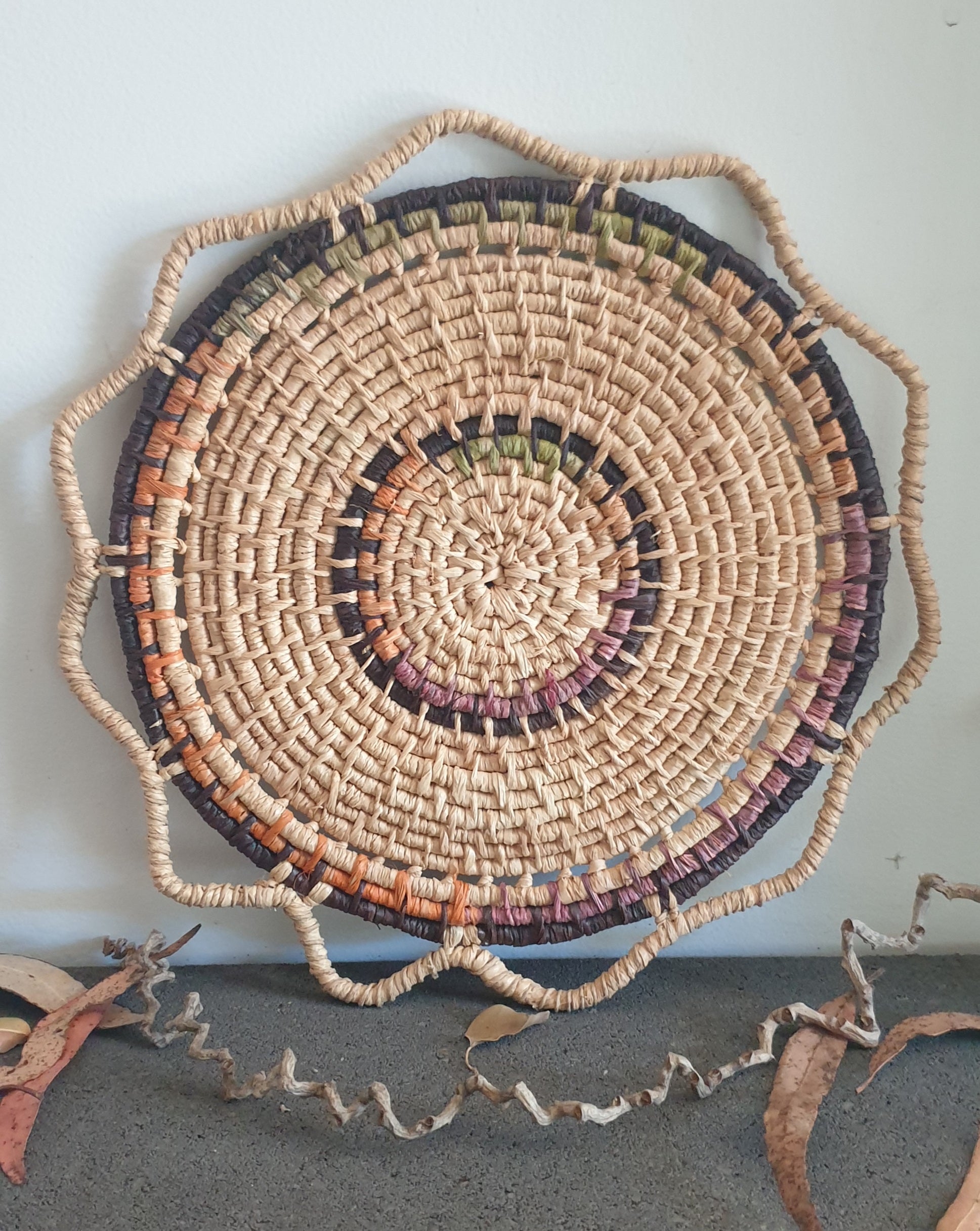 Handmade raffia wall art/hanging
