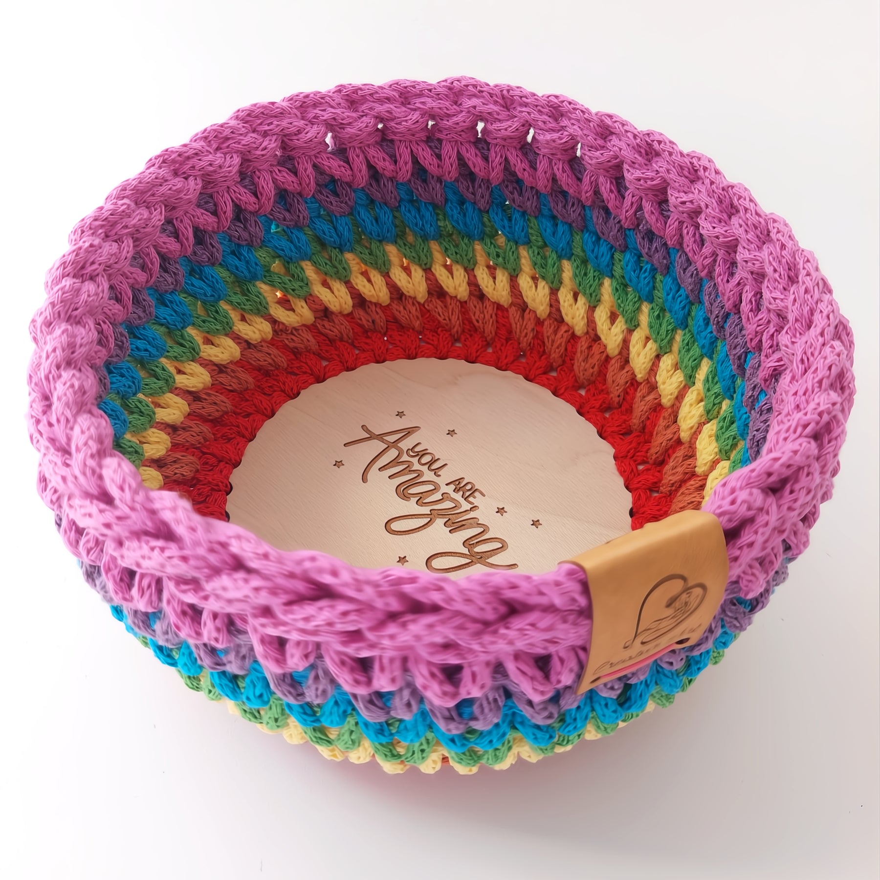 "You are amazing" Rainbow Trinket Basket