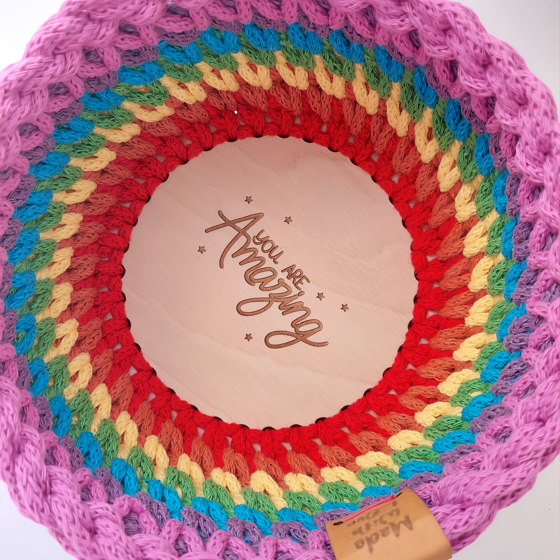"You are amazing" Rainbow Trinket Basket
