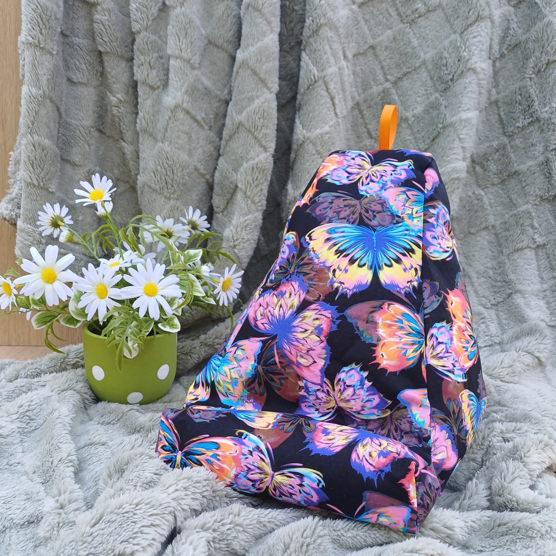 Butterfly Design Pillow with Pocket to suit Book and Tablet