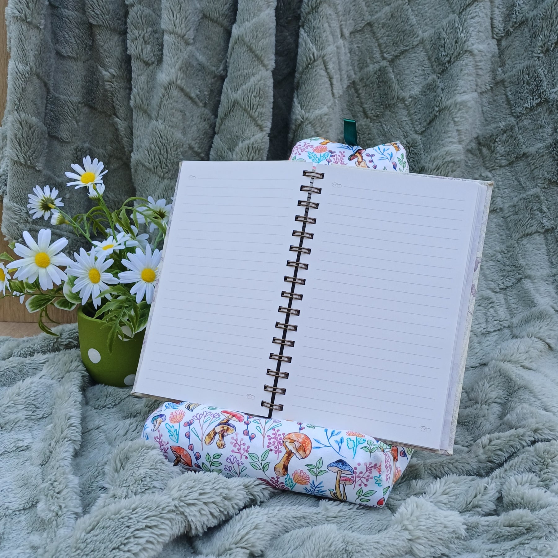 Mushroom Design Pillow with Pocket to suit Book and Tablet