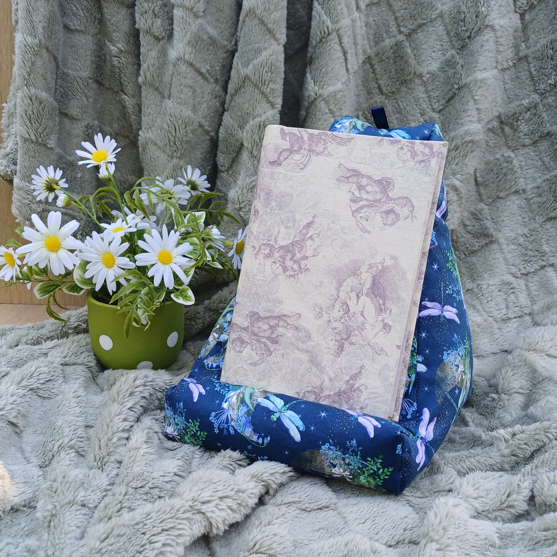 Dragonfly Design Pillow to suit Book and Tablet