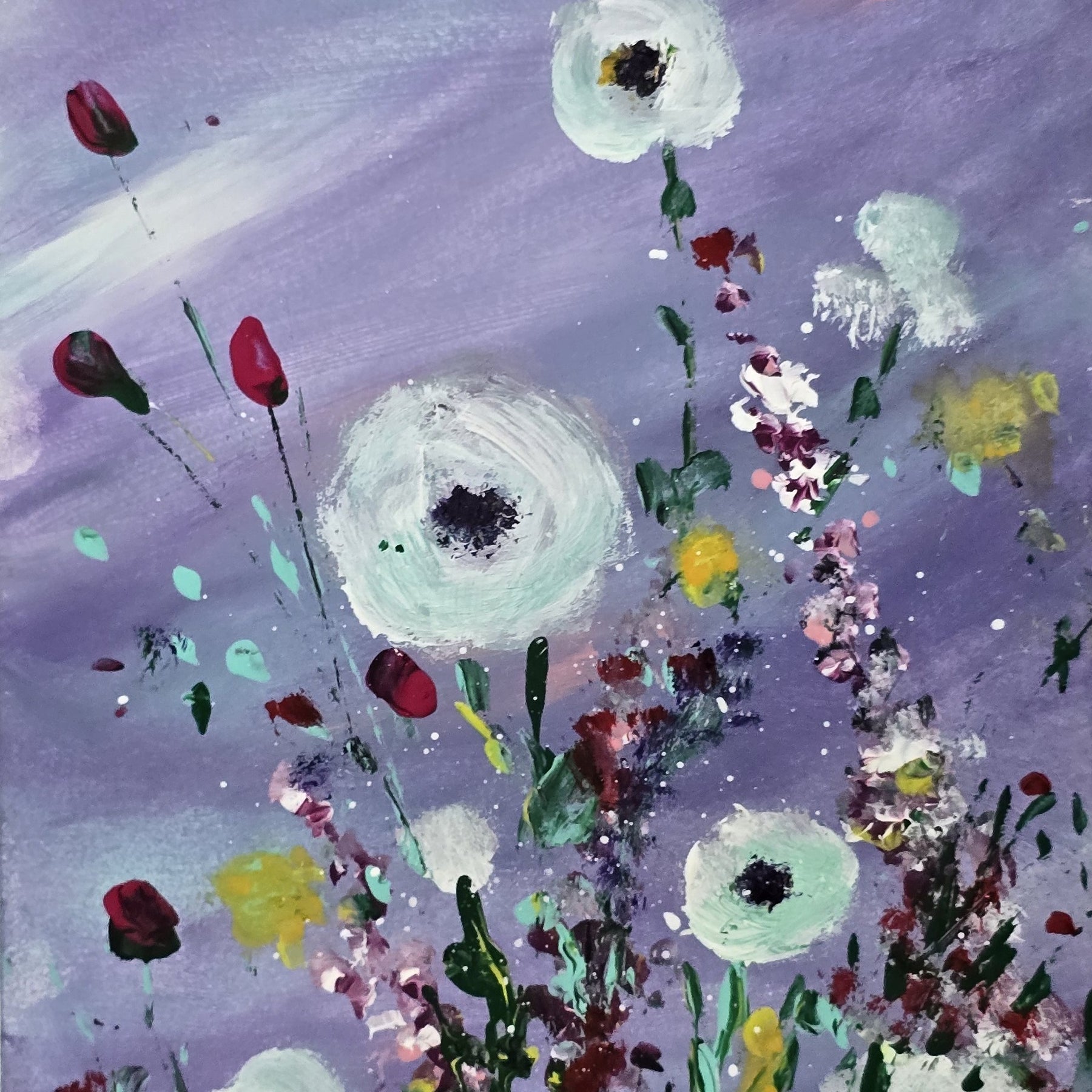 'Whispers On Purple Wind' - Original Artwork on Watercolour Paper 13x18cm